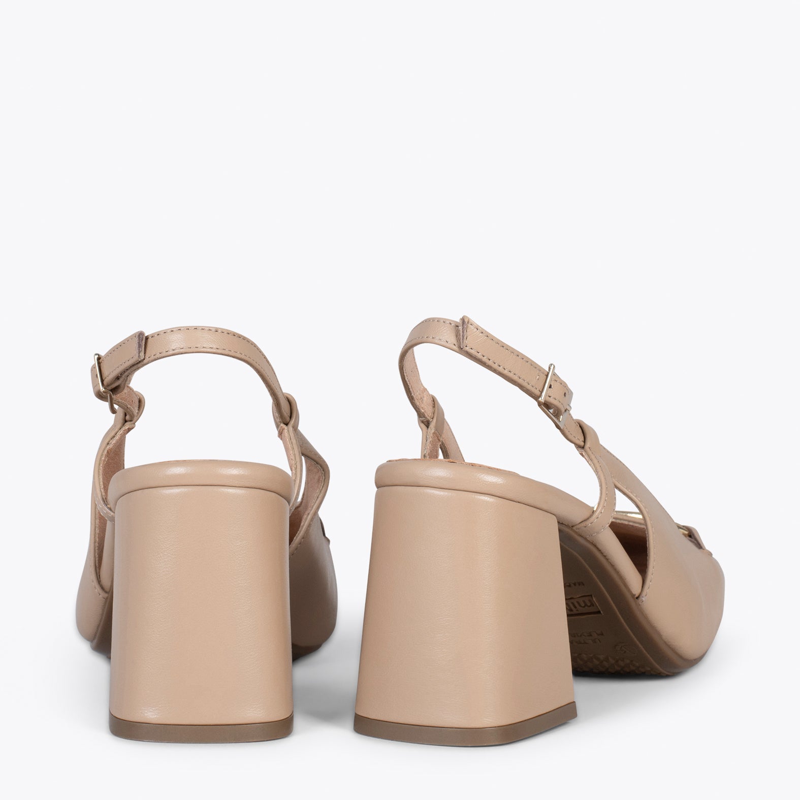 SLING-BACK MIA – BEIGE sling-back heeled moccasins