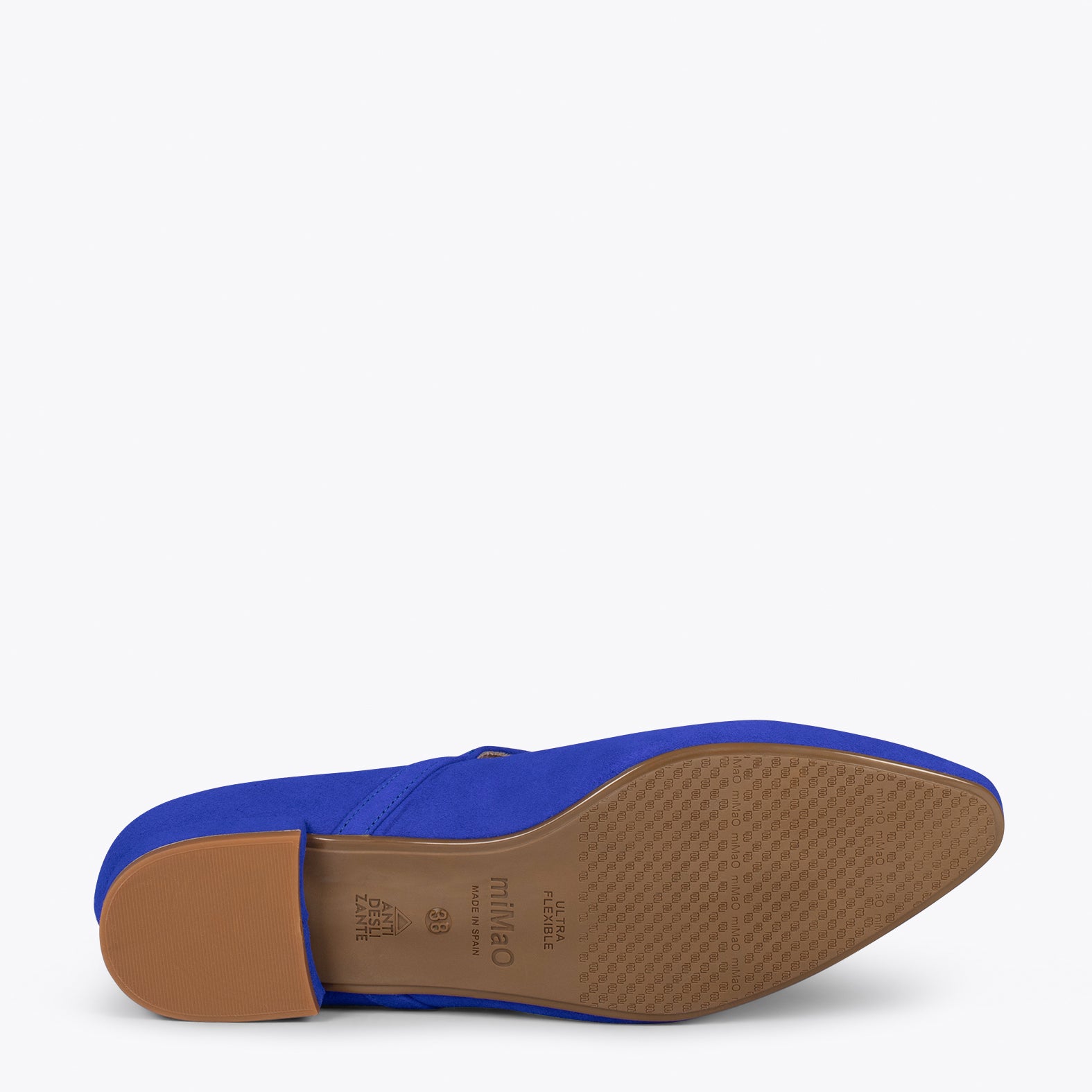 MARY-JANE – ELECTRIC BLUE buckled leather flats