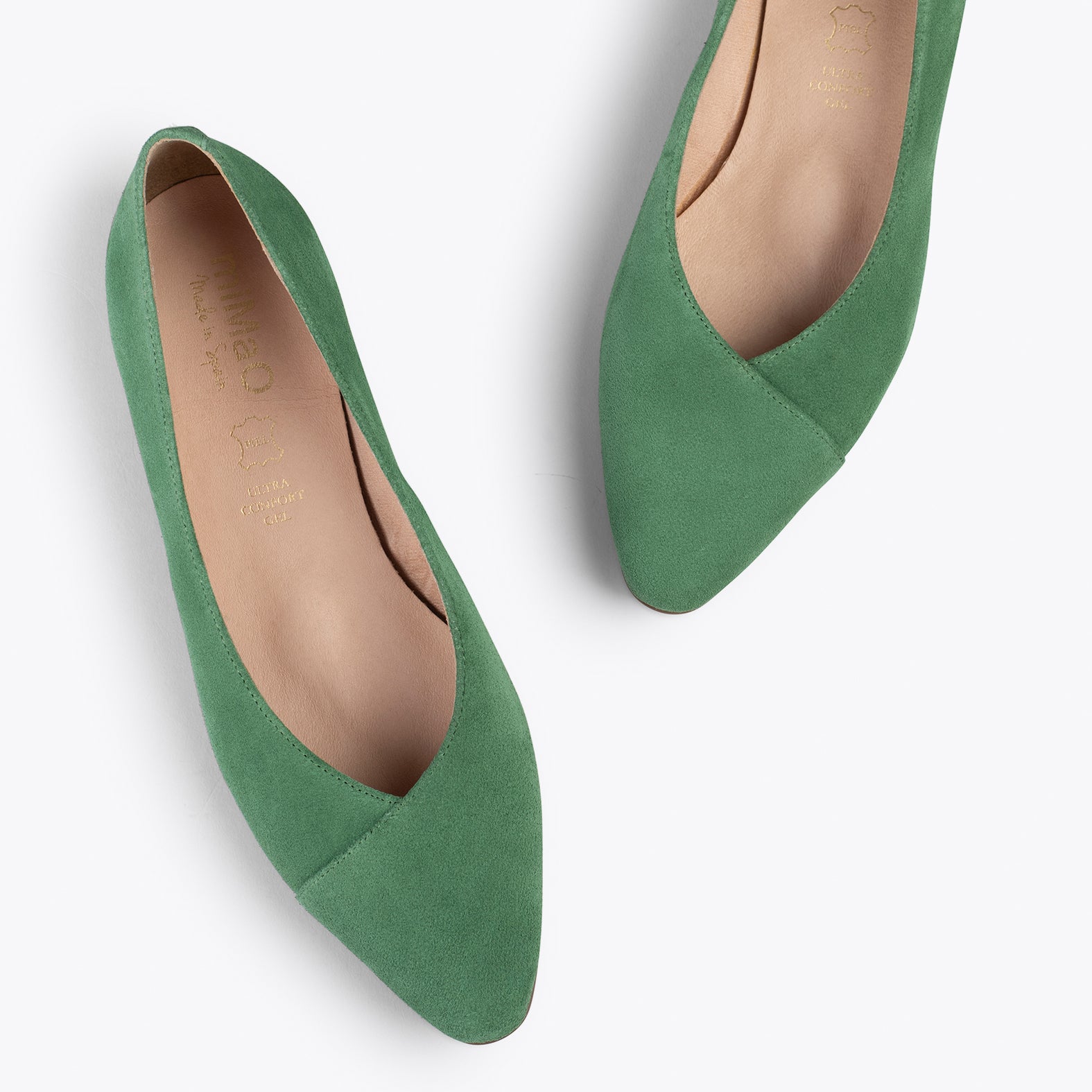 MARIE – Zapatos de tacón bajo de punta fina VERDE