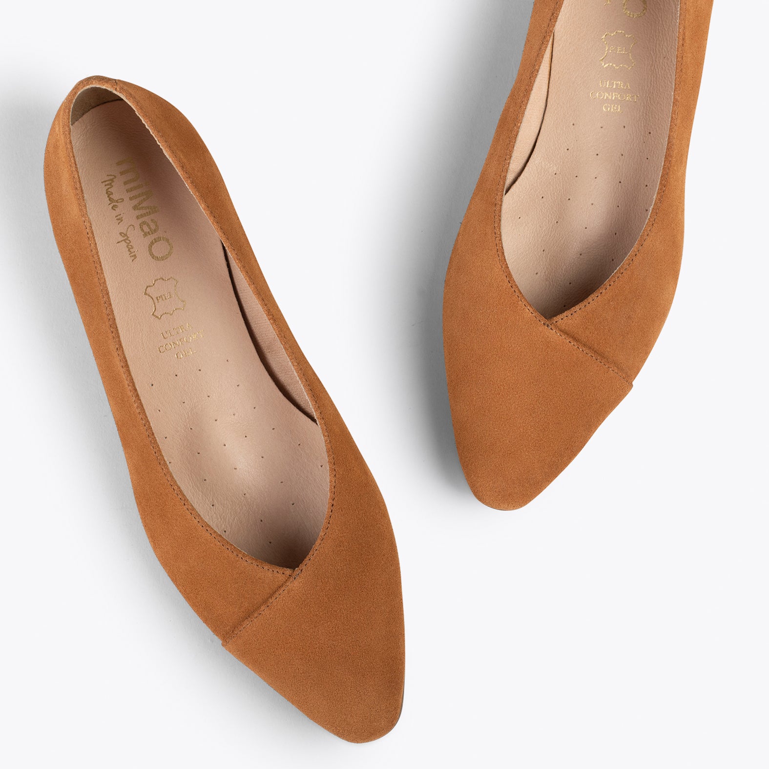 MARIE – Zapatos de tacón bajo de punta fina CUERO