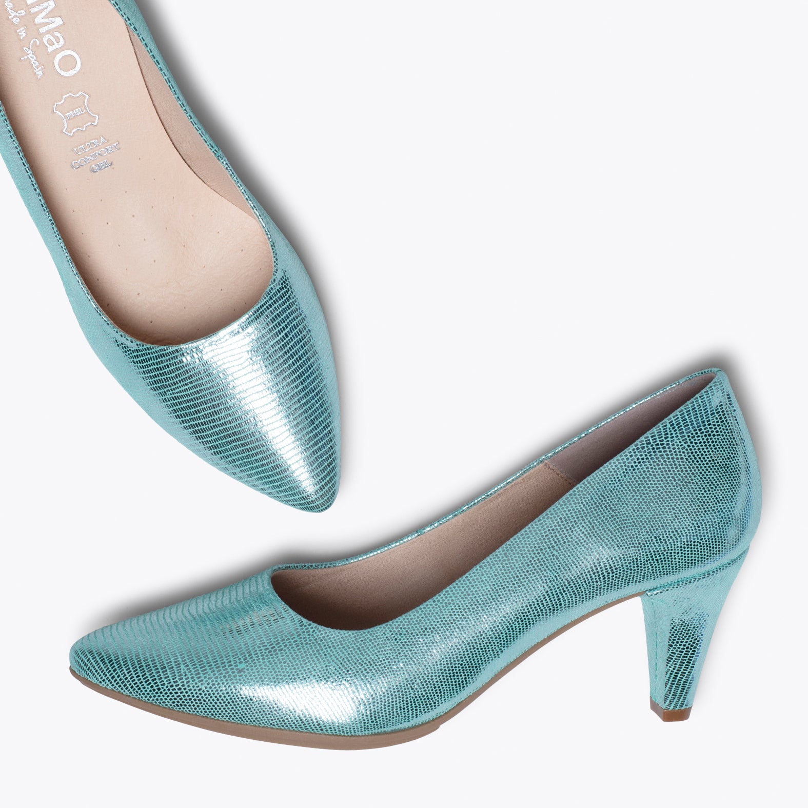 Teal mid clearance heel shoes