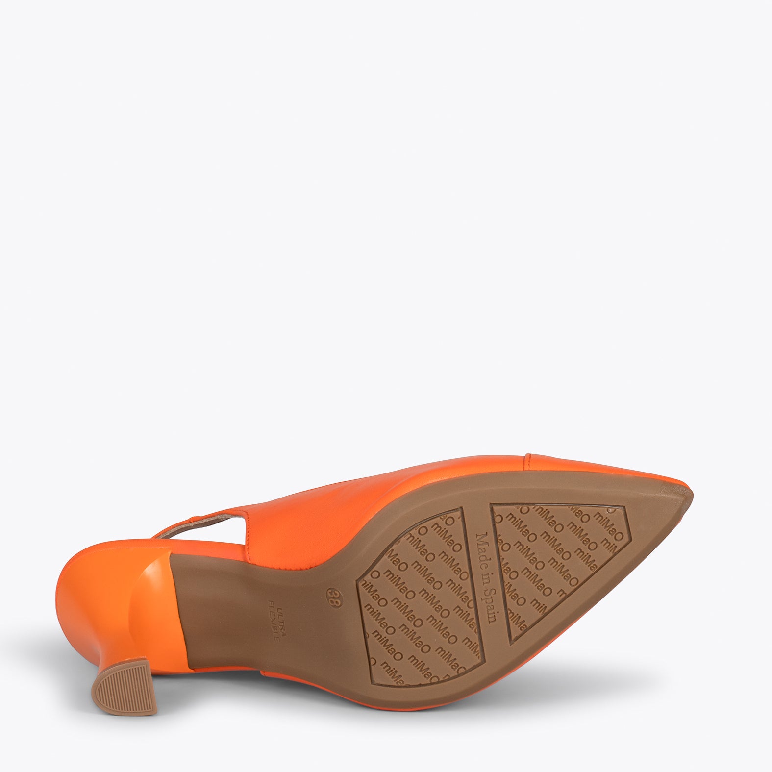 GLAM DESTALONADO – Zapatos de tacón destalonados de napa NARANJA