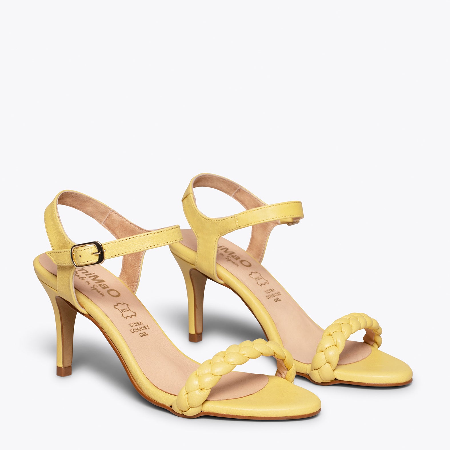 SUNSET – YELLOW elegant sandals with a braided strap