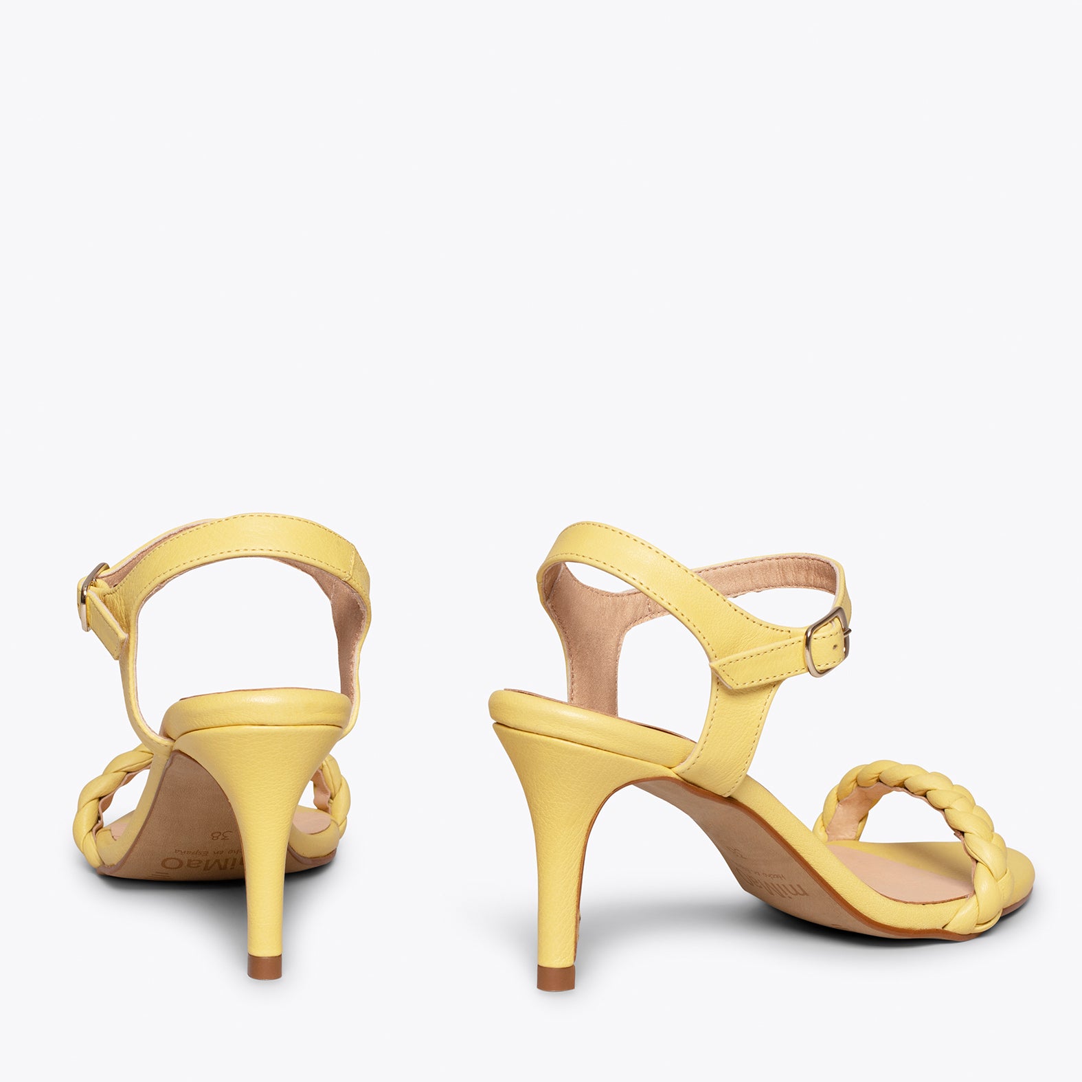 SUNSET – YELLOW elegant sandals with a braided strap
