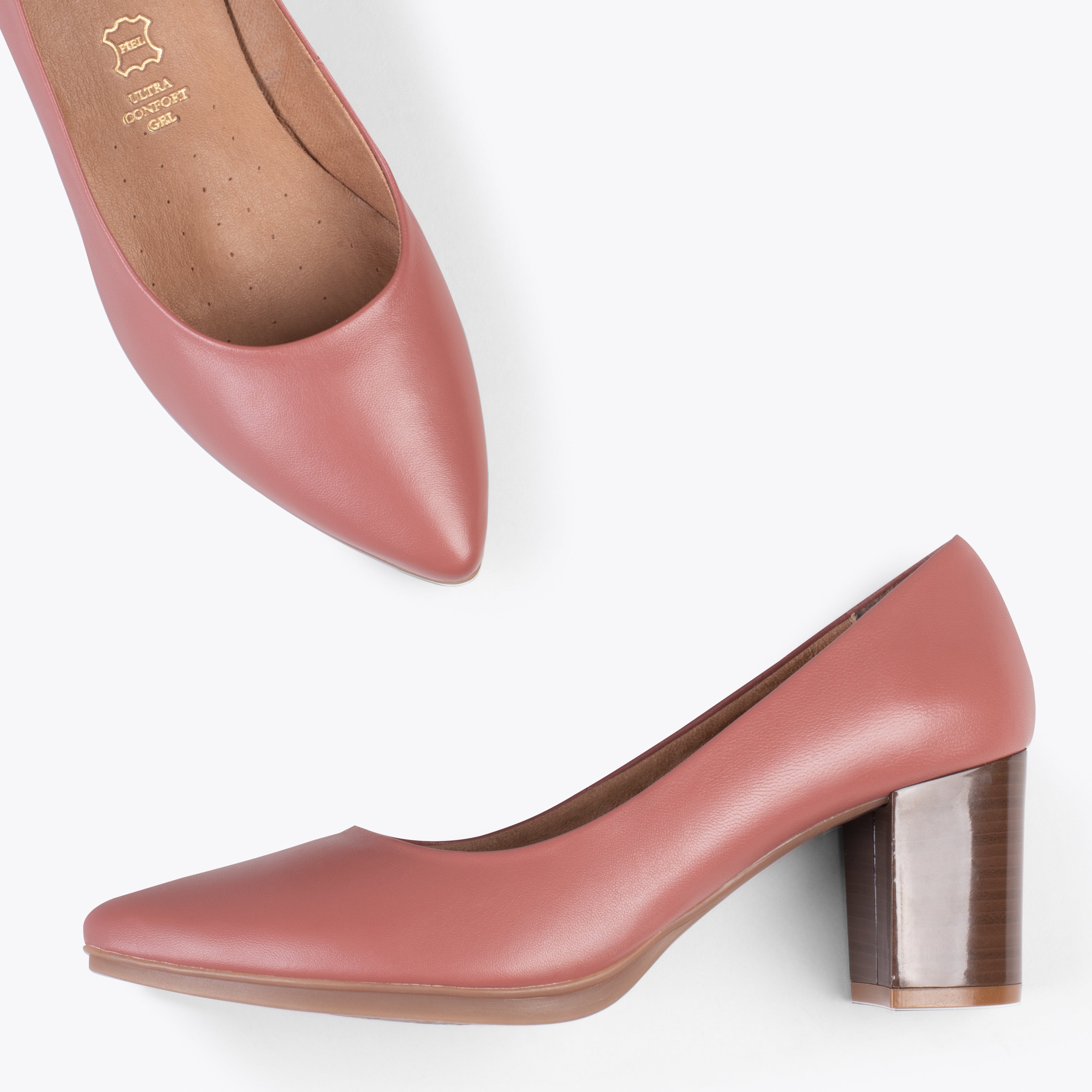URBAN S SALON – Zapatos de tacón medio de napa NEGRO  Zapatos de tacón  medio, Zapatos de piel, Zapatos comodos mujer