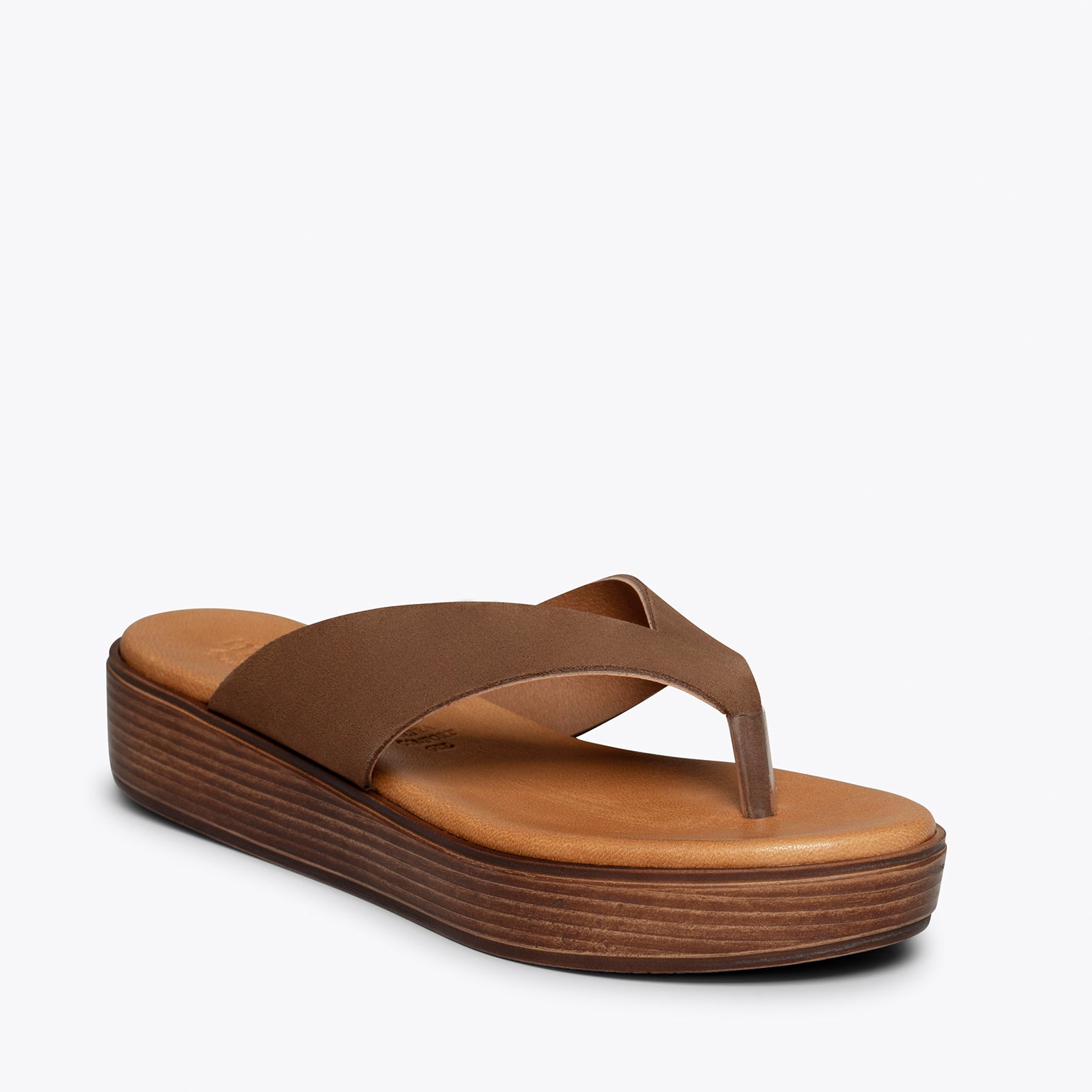 BASIC – BROWN leather flip flops