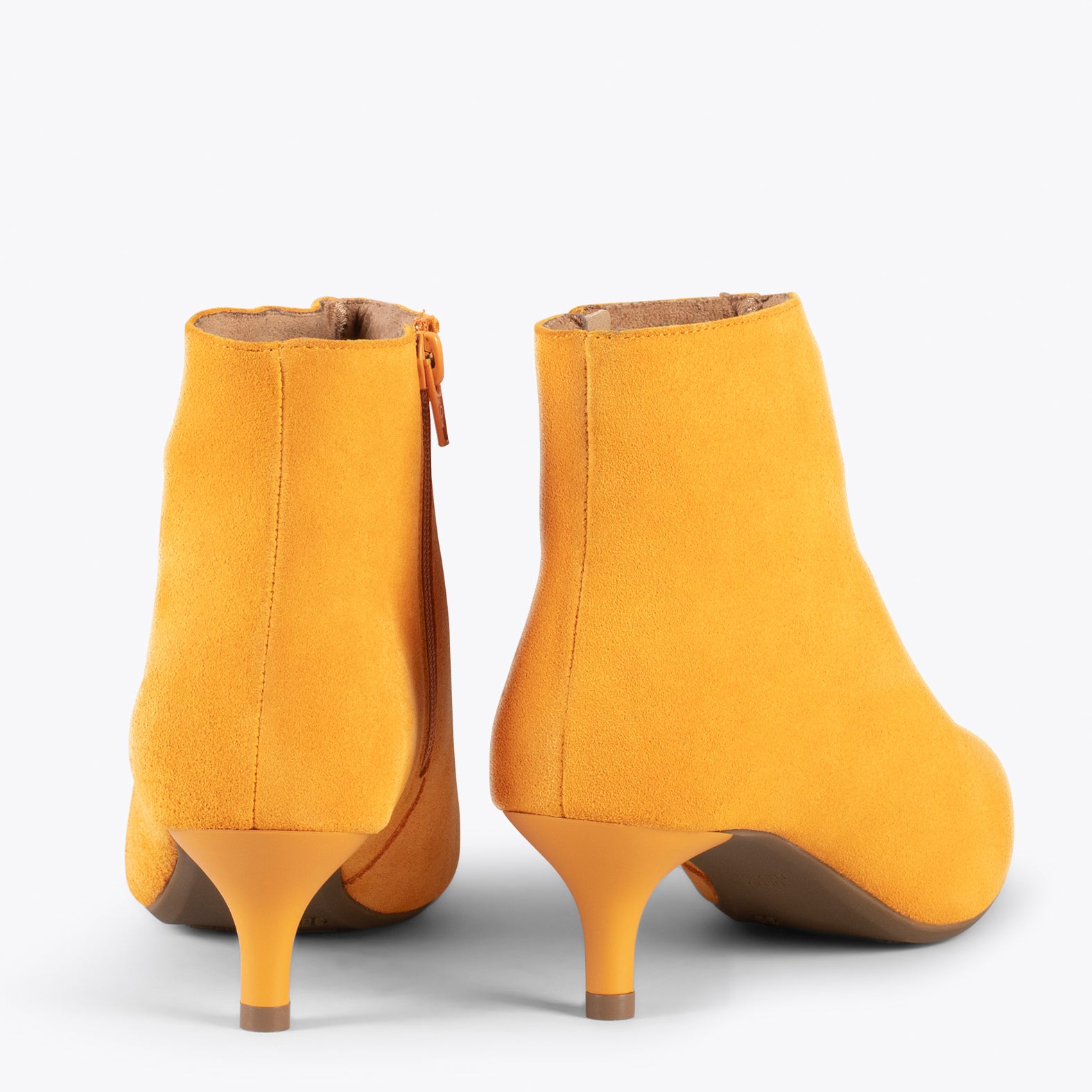 Mustard kitten shop heel boots