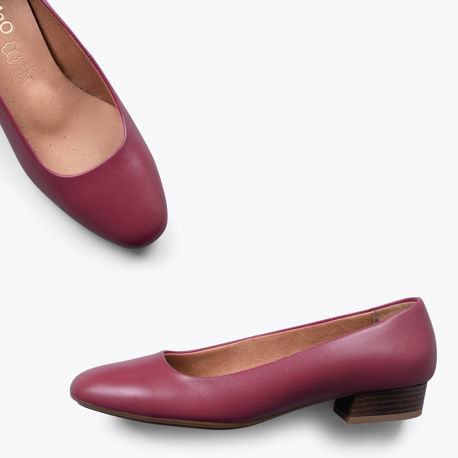 URBAN XS Zapatos de tacón bajo de napa GRANATE