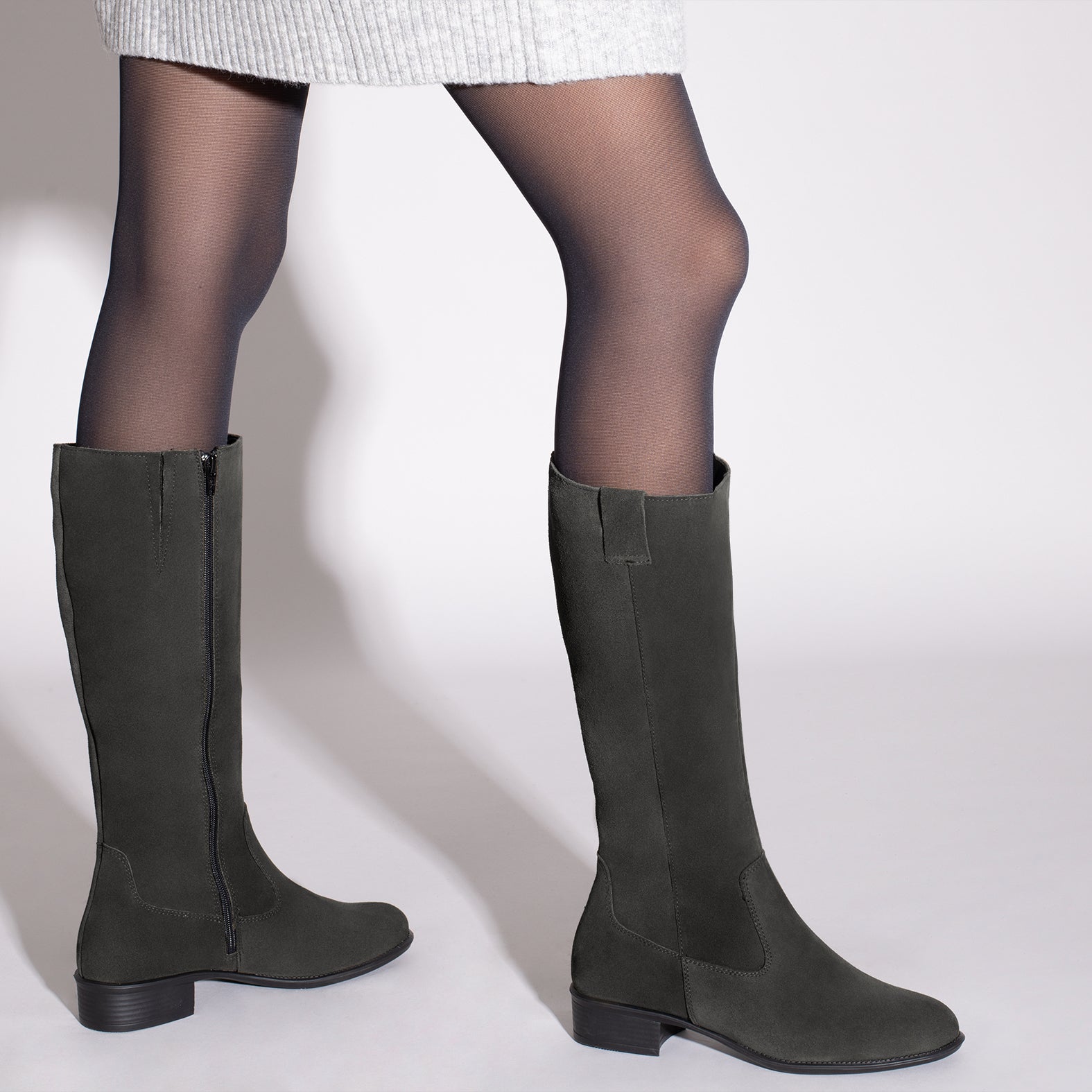 TEXAS Botas GRISES de tacón bajo - miMaO ®