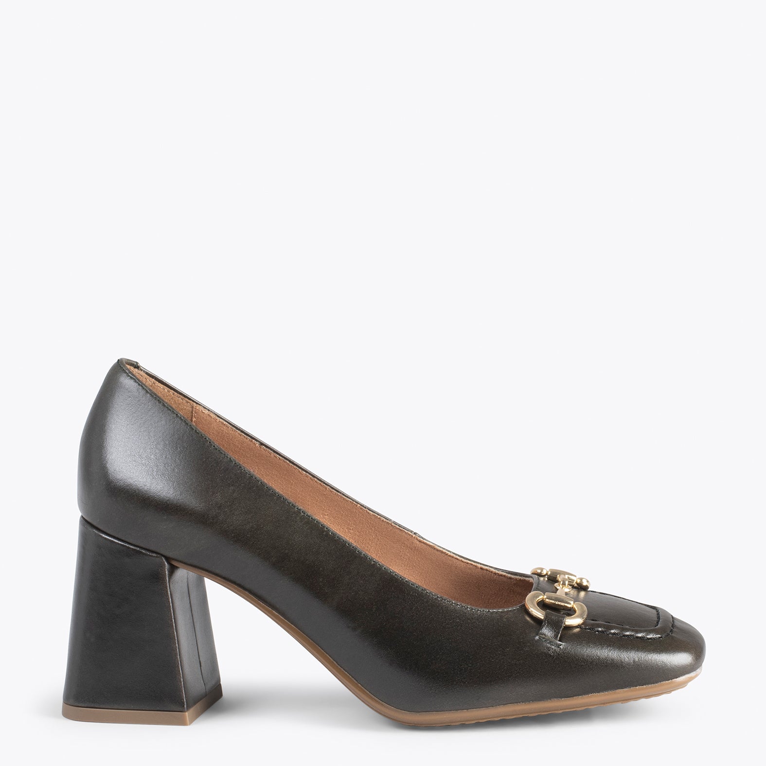 MÍA – Zapatos con tacón bloque VERDE OSCURO - miMaO ®