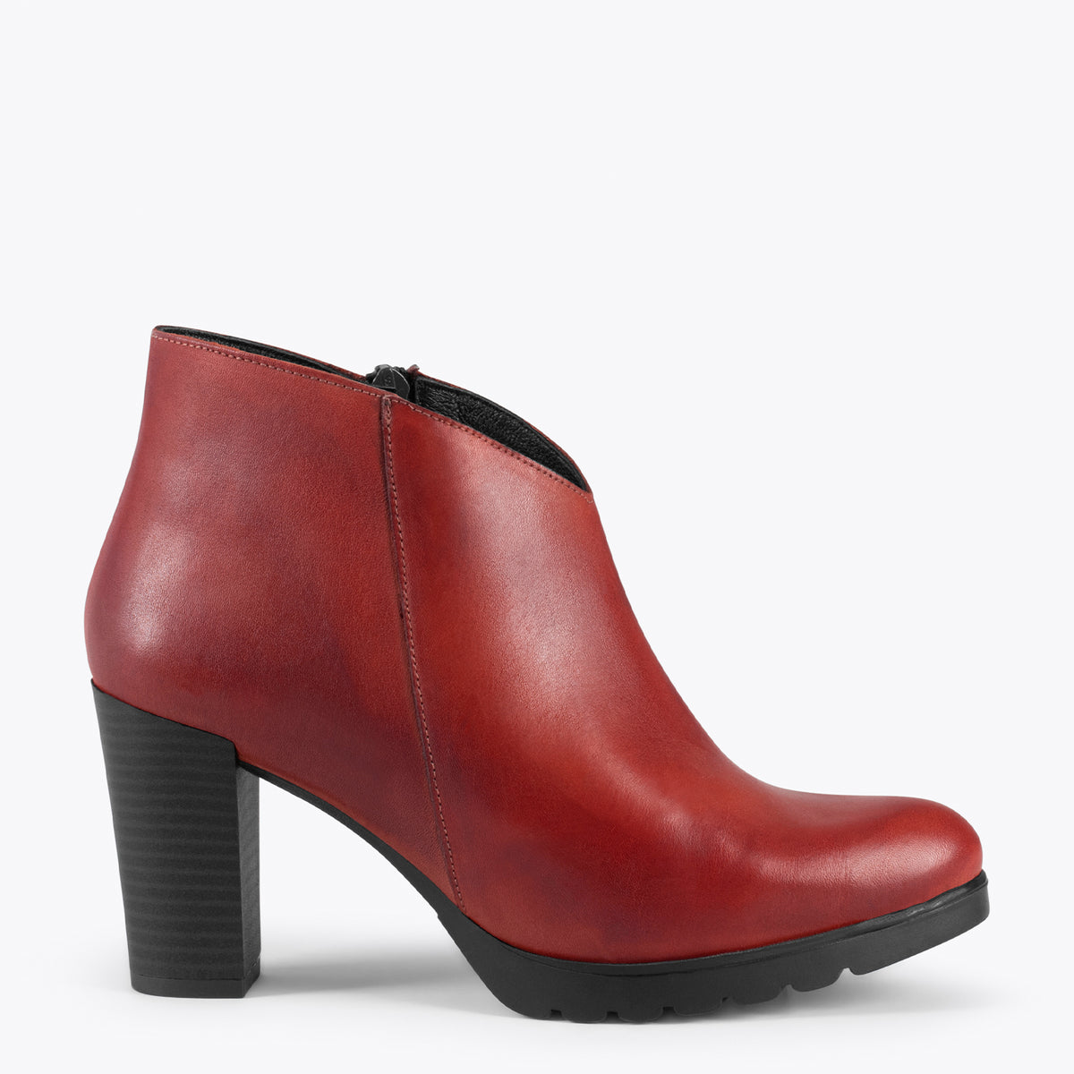 CLASSIC – BURGUNDY high heel booties