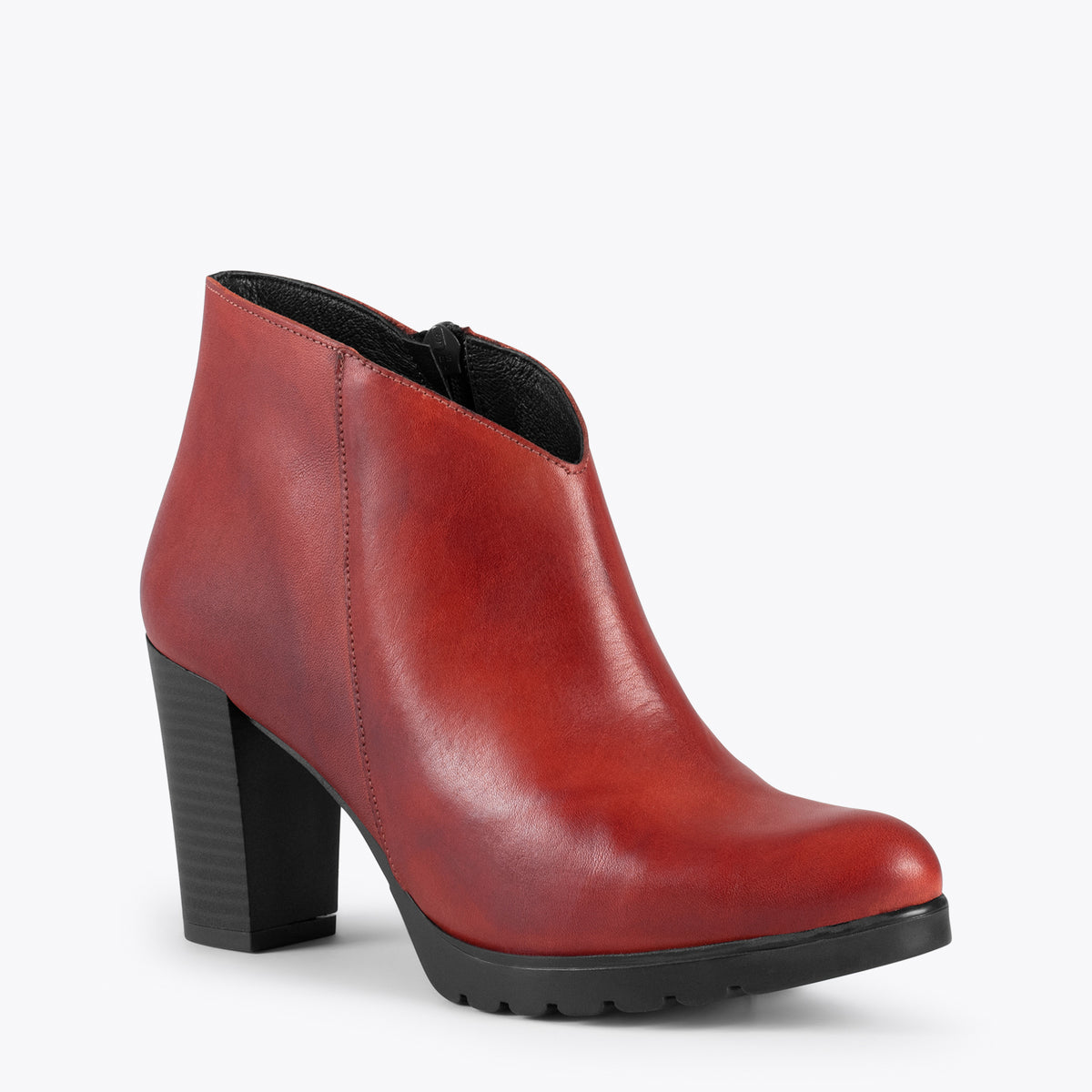 CLASSIC – BURGUNDY high heel booties