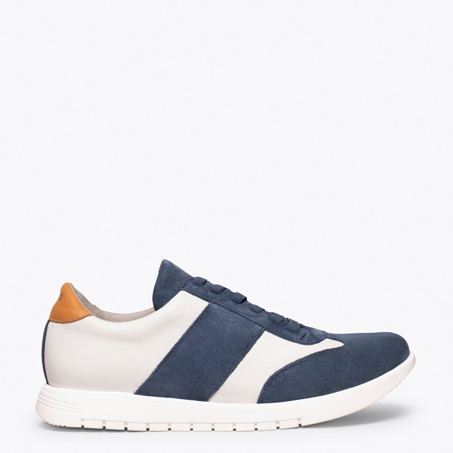SPORT  - WHITE AND BLUE mixed leather sneaker for men