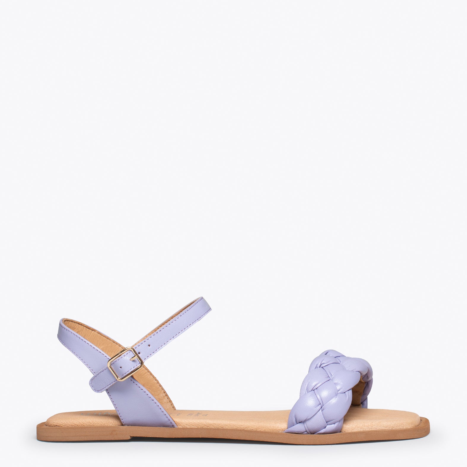 MARBELLA – LILAC flat sandals with braided strap