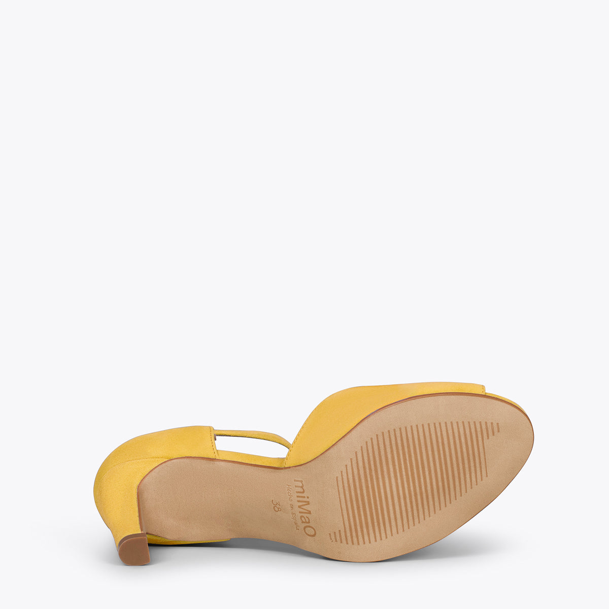 PÉTALO Sandalias elegantes con tacón alto AMARILLAS