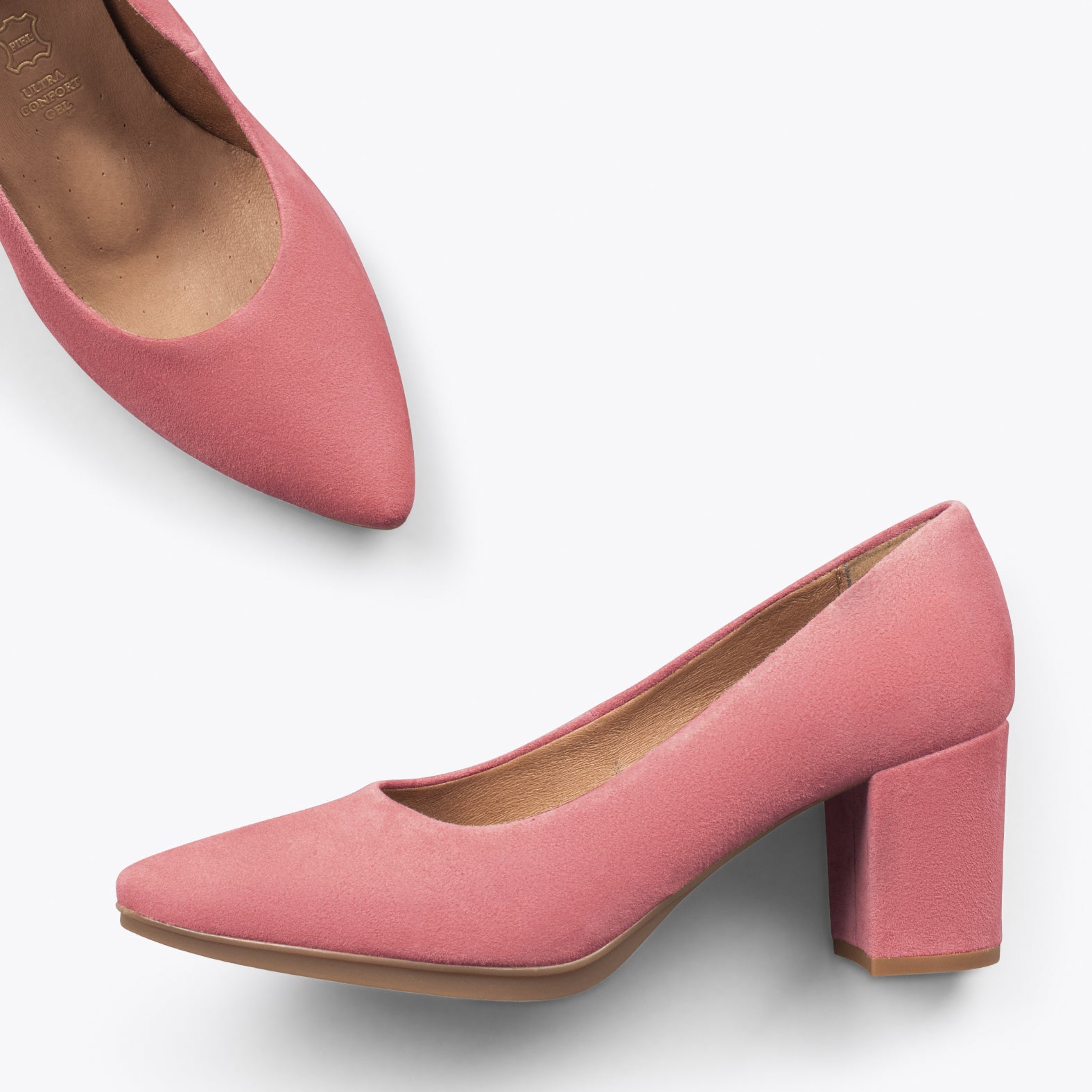 URBAN S – PINK suede mid heels