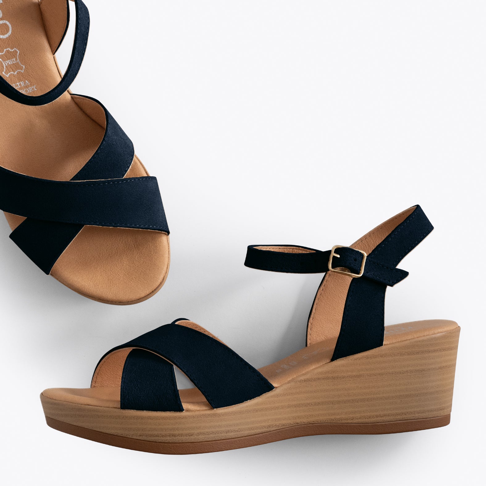 SEA- NAVY comfortable sandal with wedge