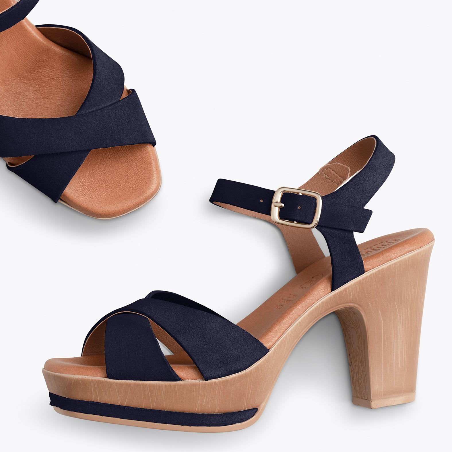 MYKONOS – NAVY high heel sandals with platform