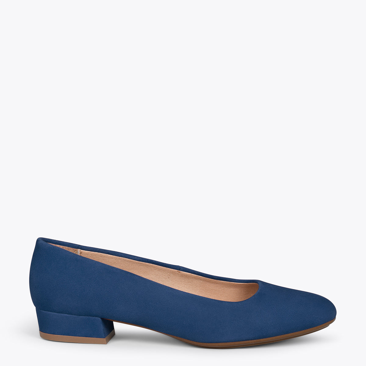 URBAN XS – Zapatos de tacón bajo de ante MARINO