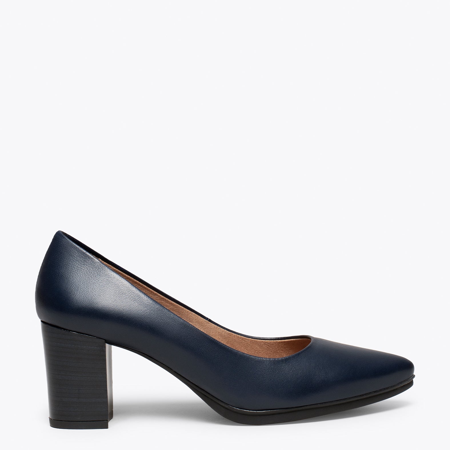 URBAN S SALON – NAVY nappa leather mid heels