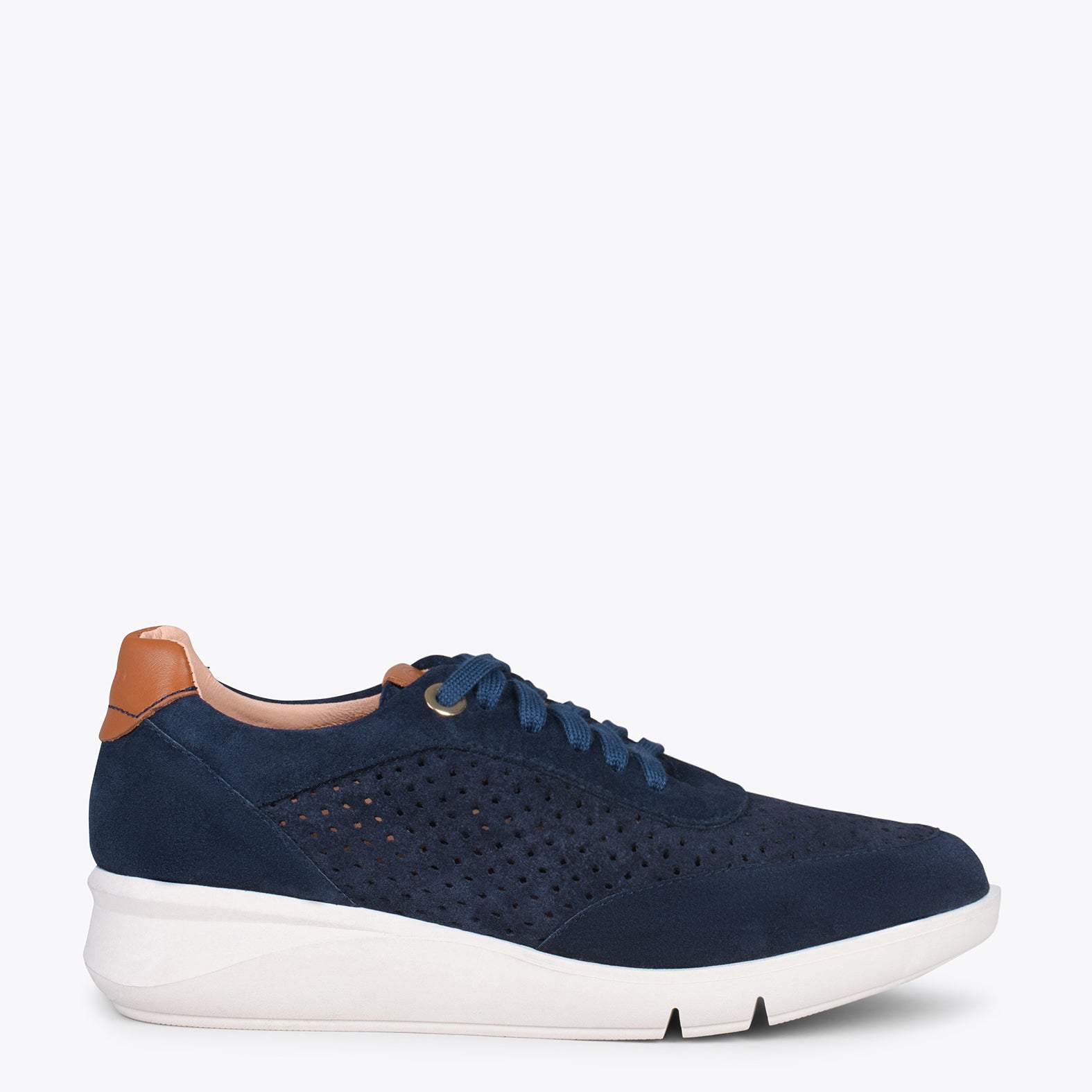 SPORT BLUCHER – NAVY sneakers with wedge