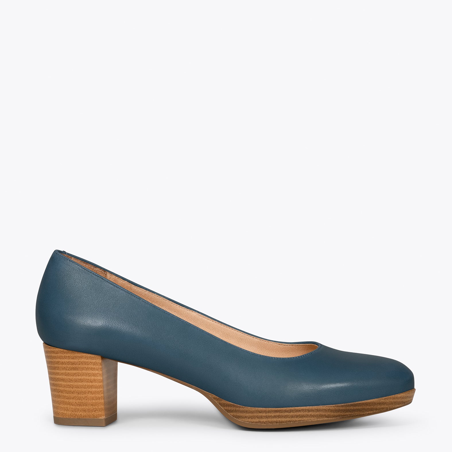 AZAFATA S – Zapatos de mujer con tacón bajo y plataforma MARINO
