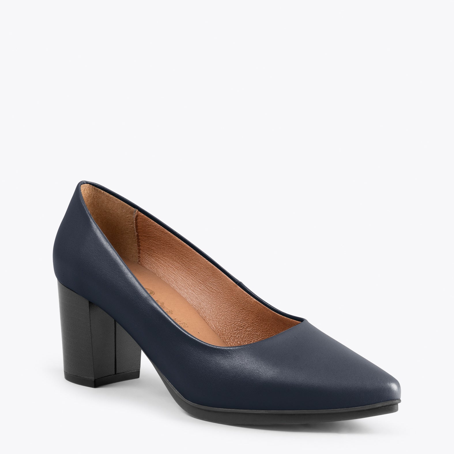 URBAN S SALON – NAVY nappa leather mid heels