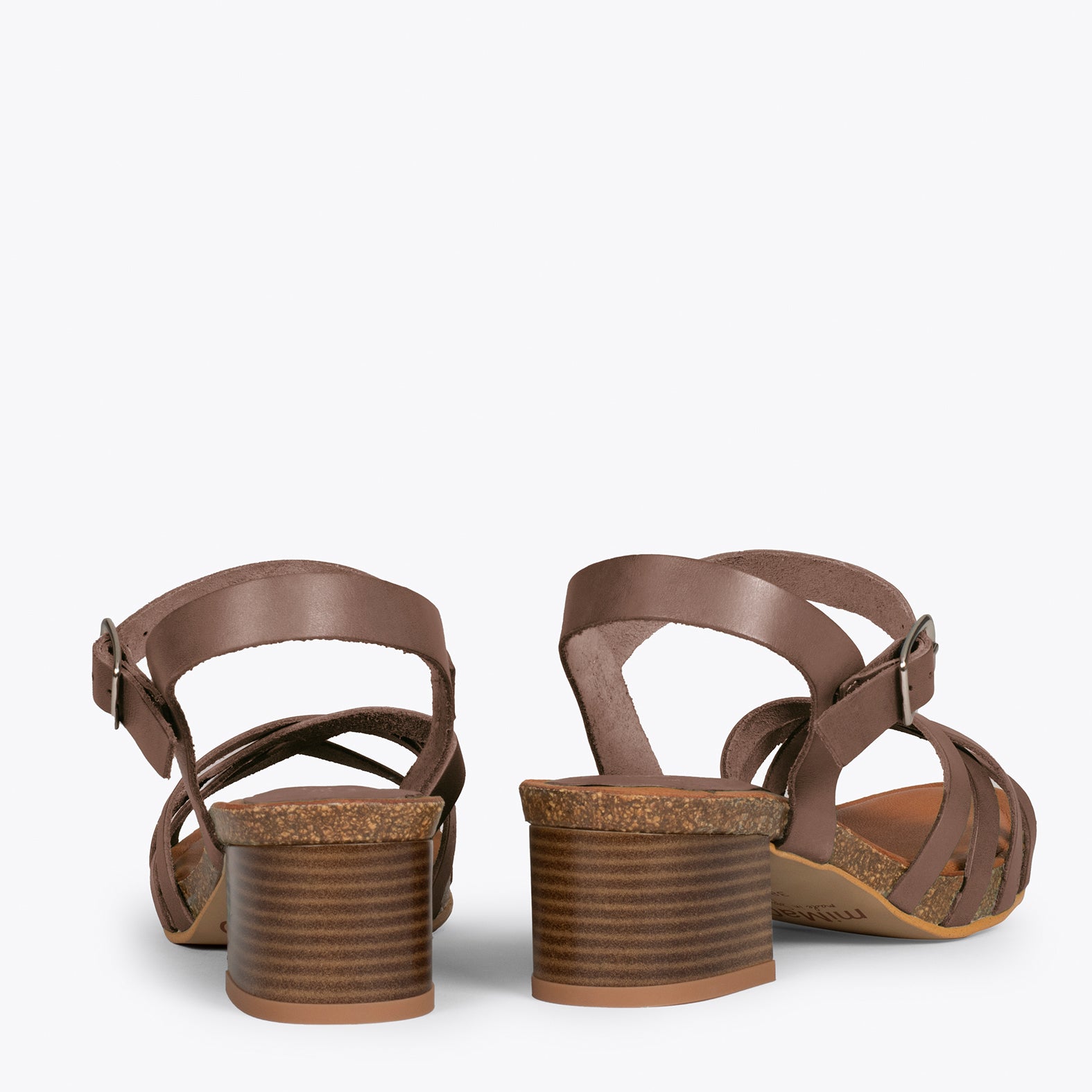FLEX – TAUPE BIO mid heel sandals