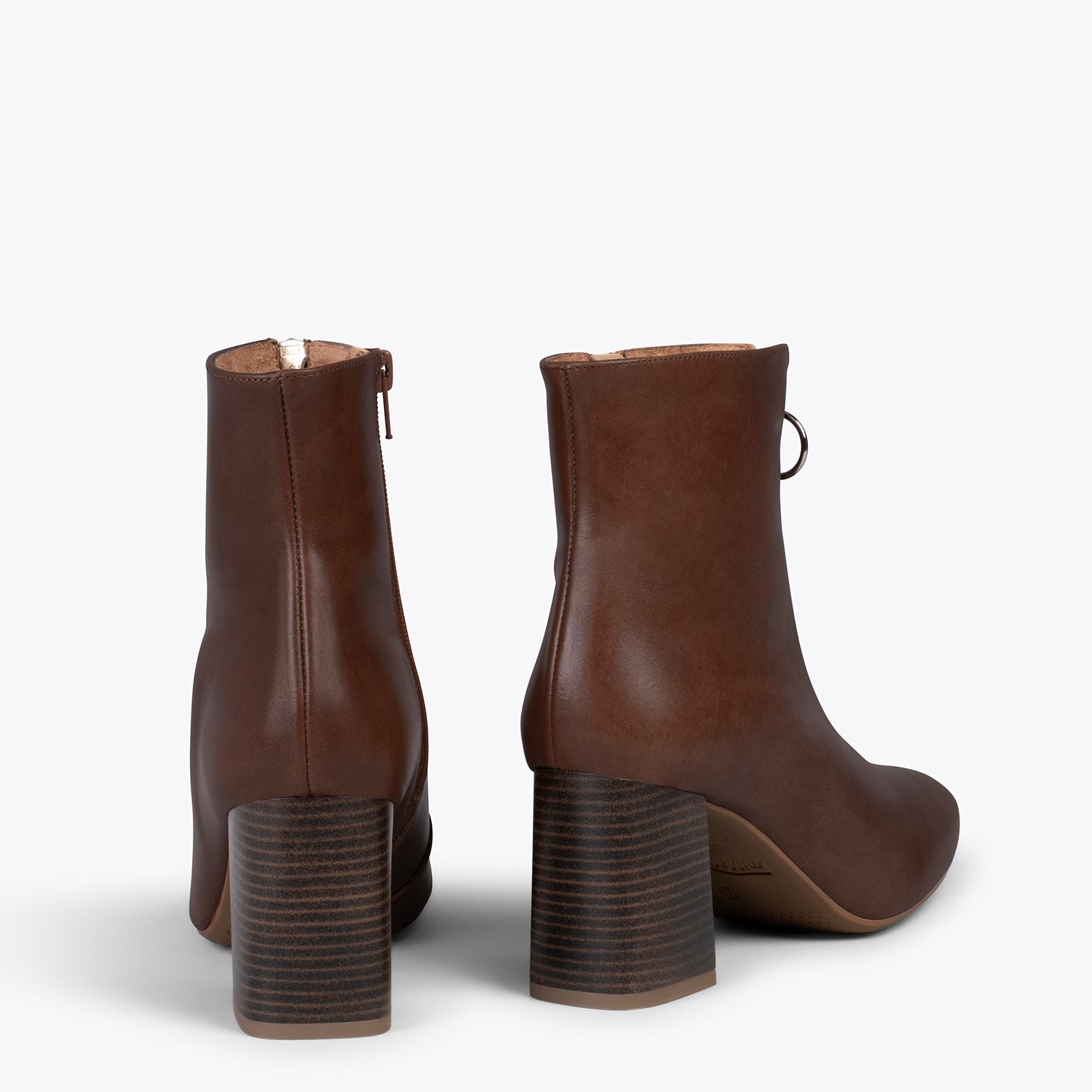 GIRL – BROWN bootie with decorative front zipper