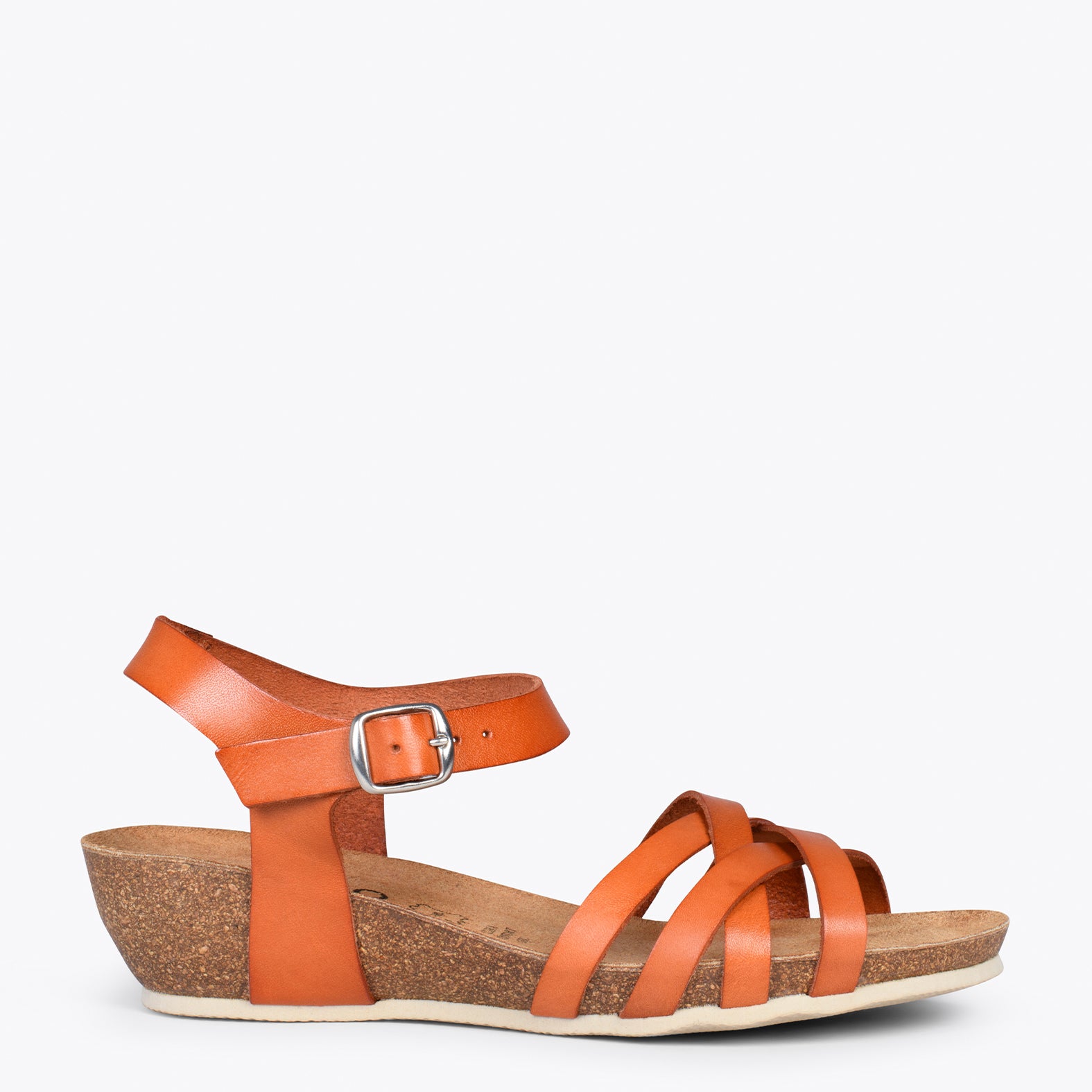 HANAE – ORANGE BIO flat sandals with straps