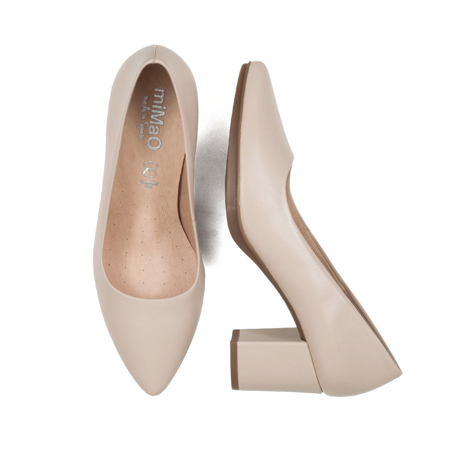 Zapatos salon beige piel hot sale