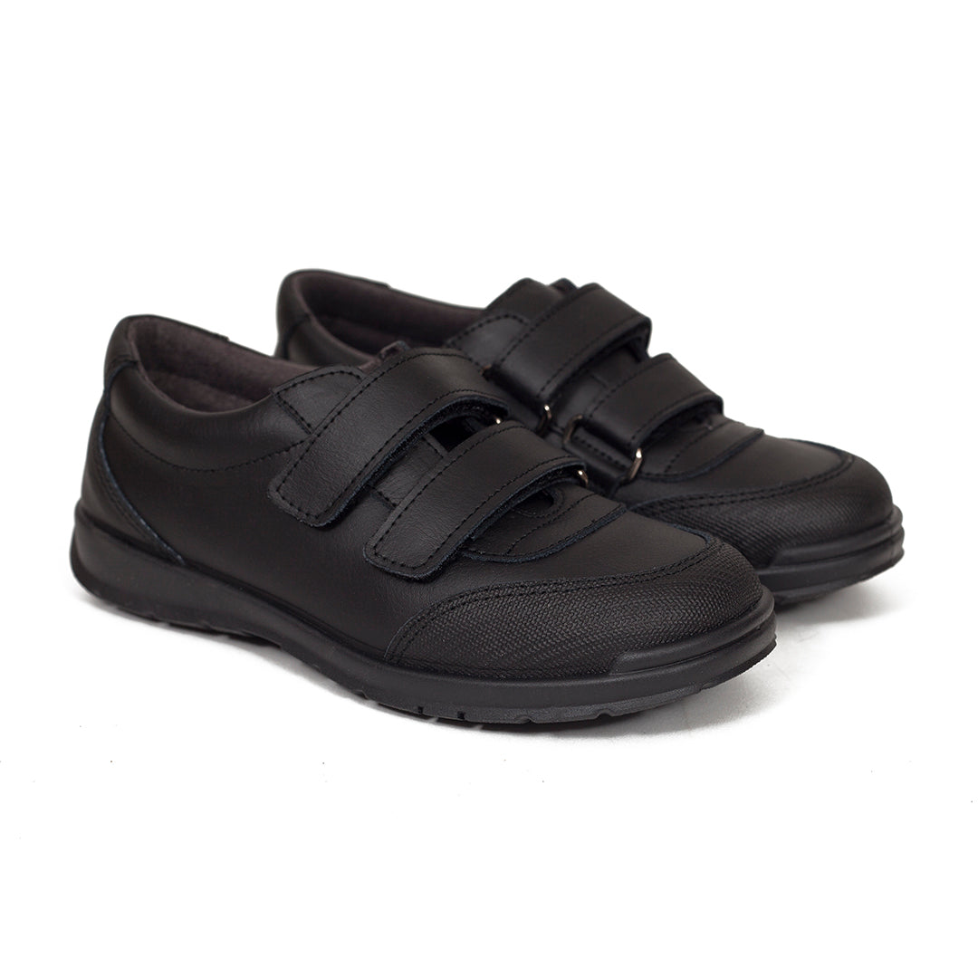 Zapatos colegiales niño y niña negro para uniforme de colegio 