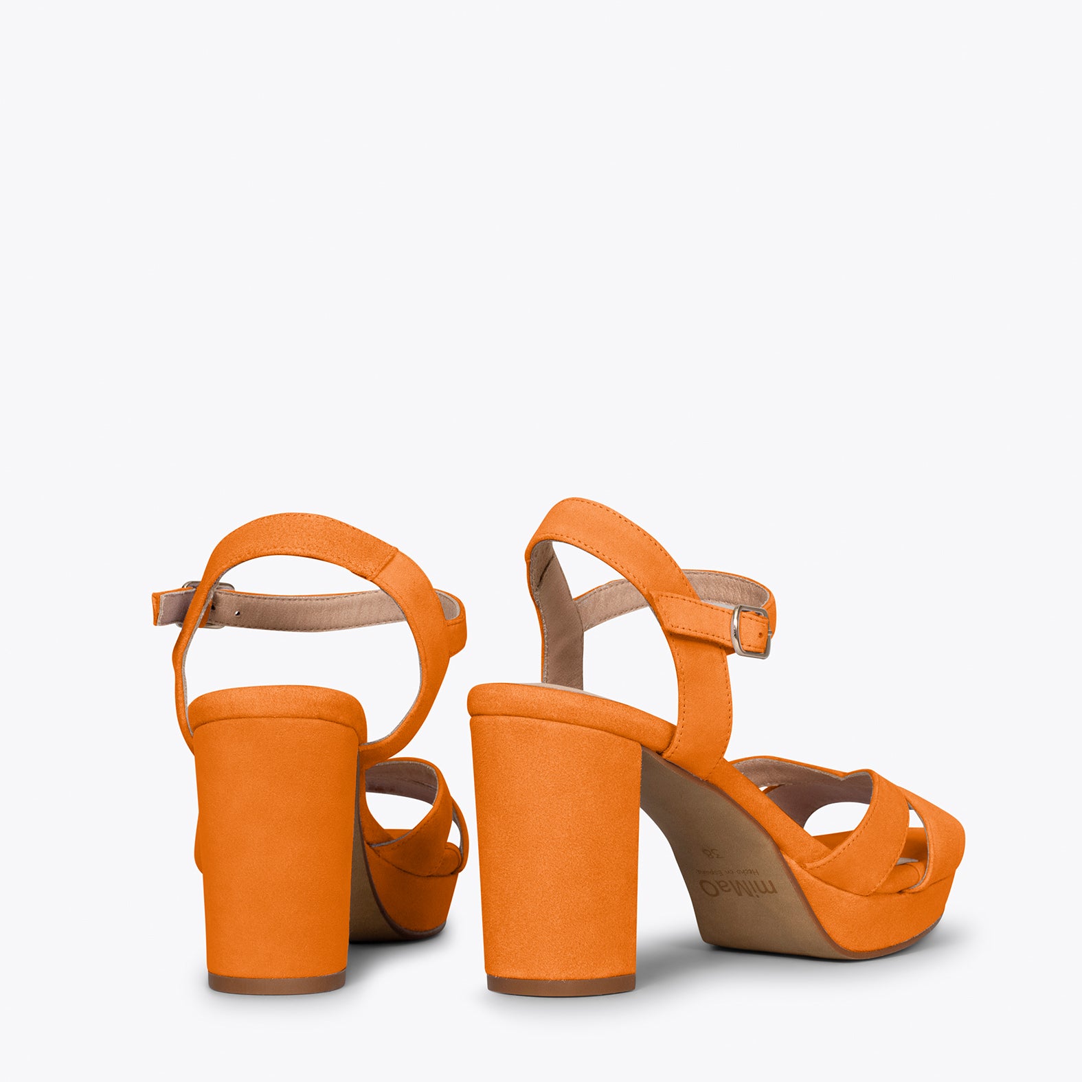 PARIS – ORANGE high heel sandal with platform