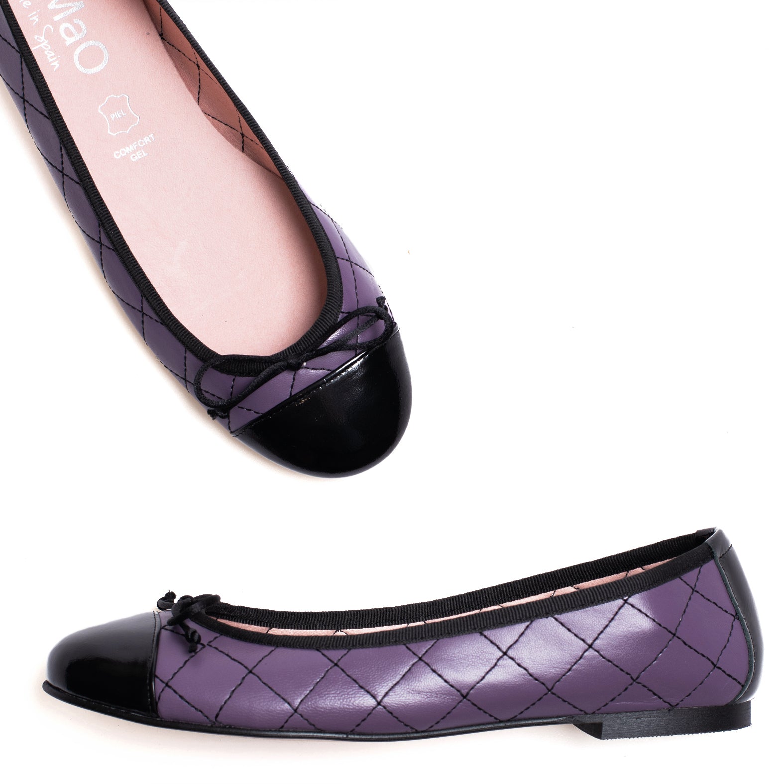 BALLERINA – LILAC quilted leather Ballerina