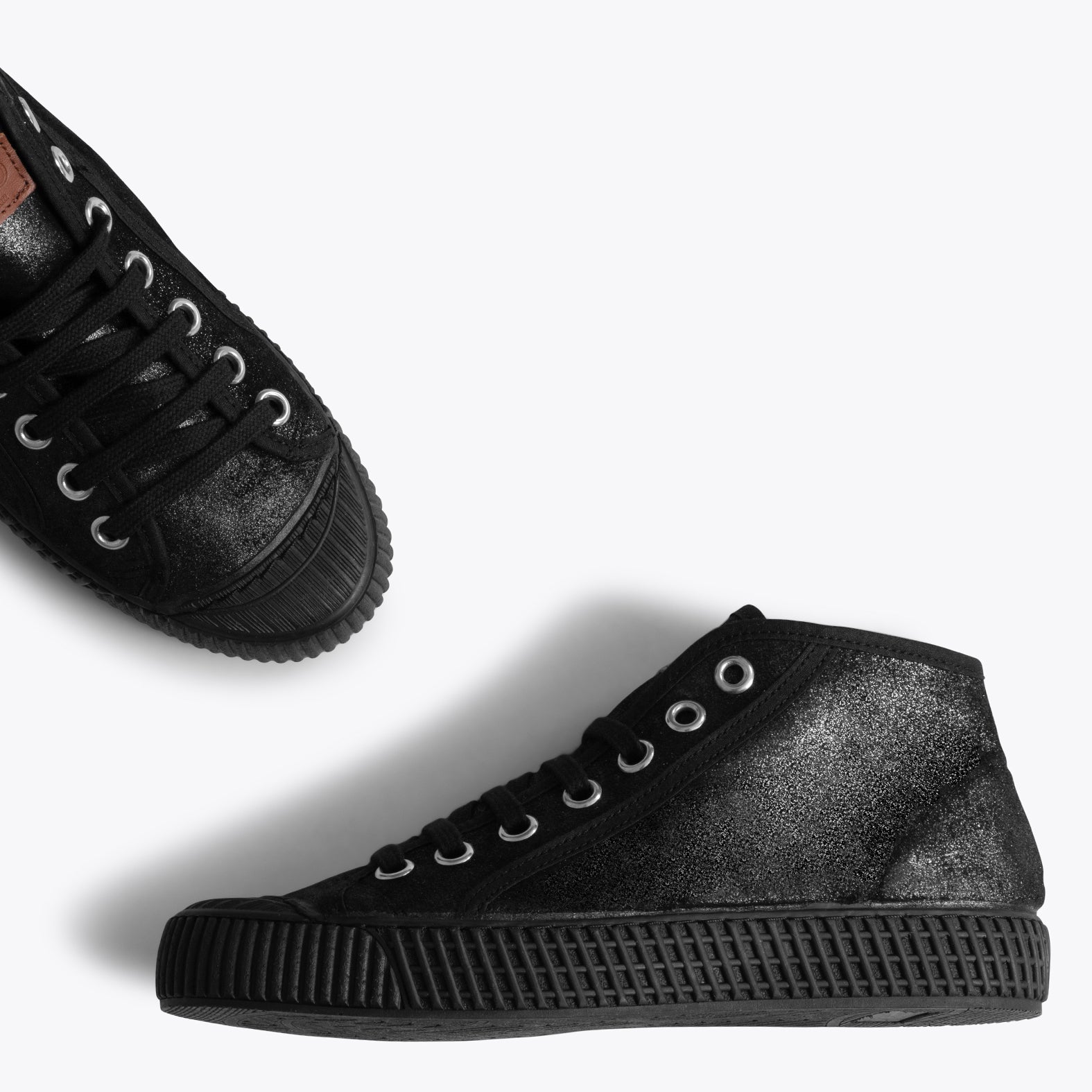 JUMP – BLACK metallic nappa leather sneakers