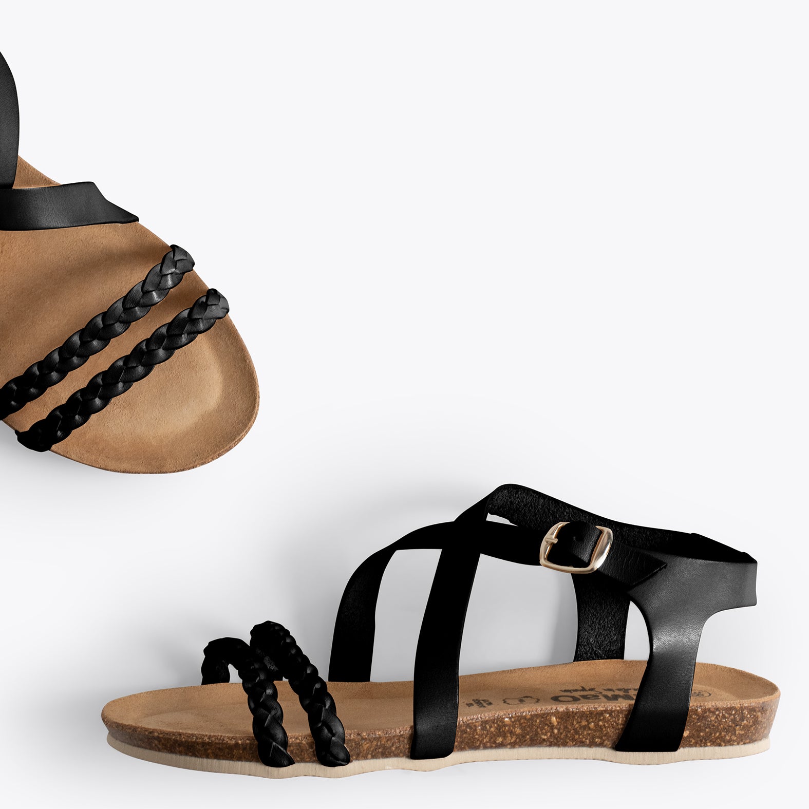 INDIE – BLACK BIO sandals with straps