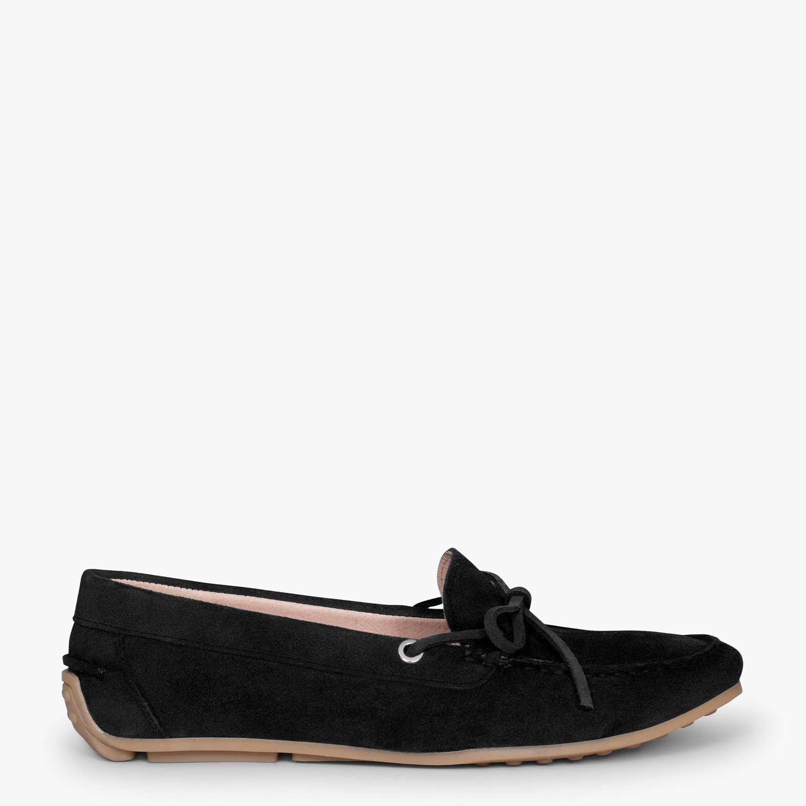 LACE – BLACK moccasins with removable insole