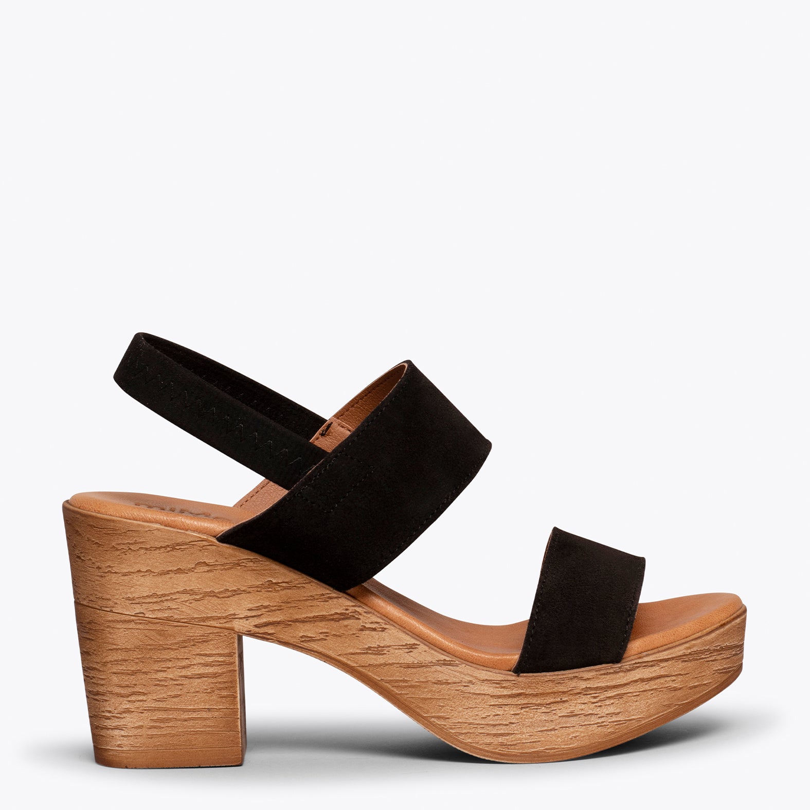PLATFORM – BLACK platform sandals with straps