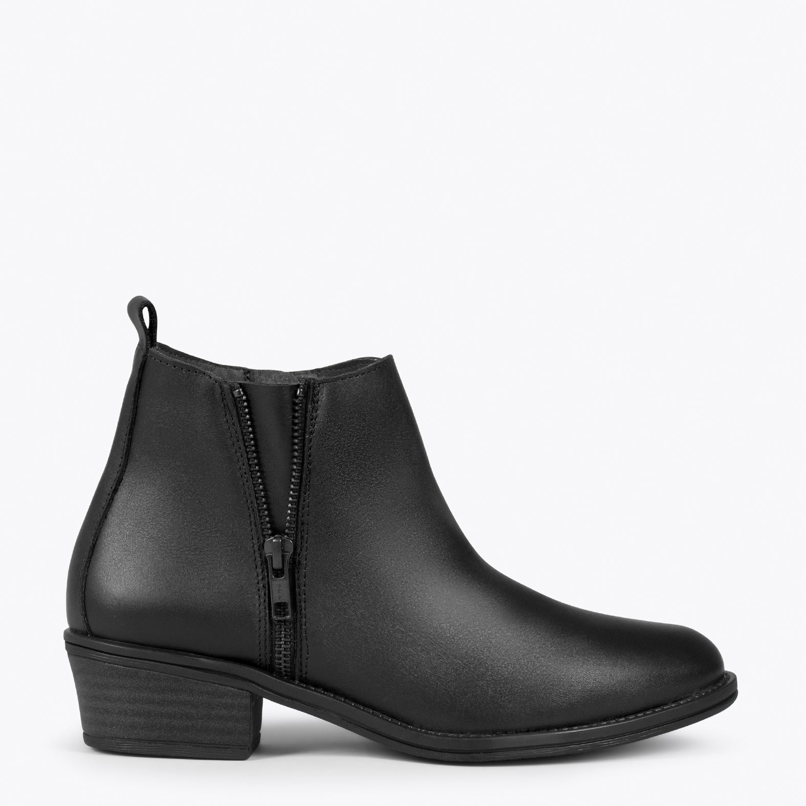 BASIC – BLACK low heel booties