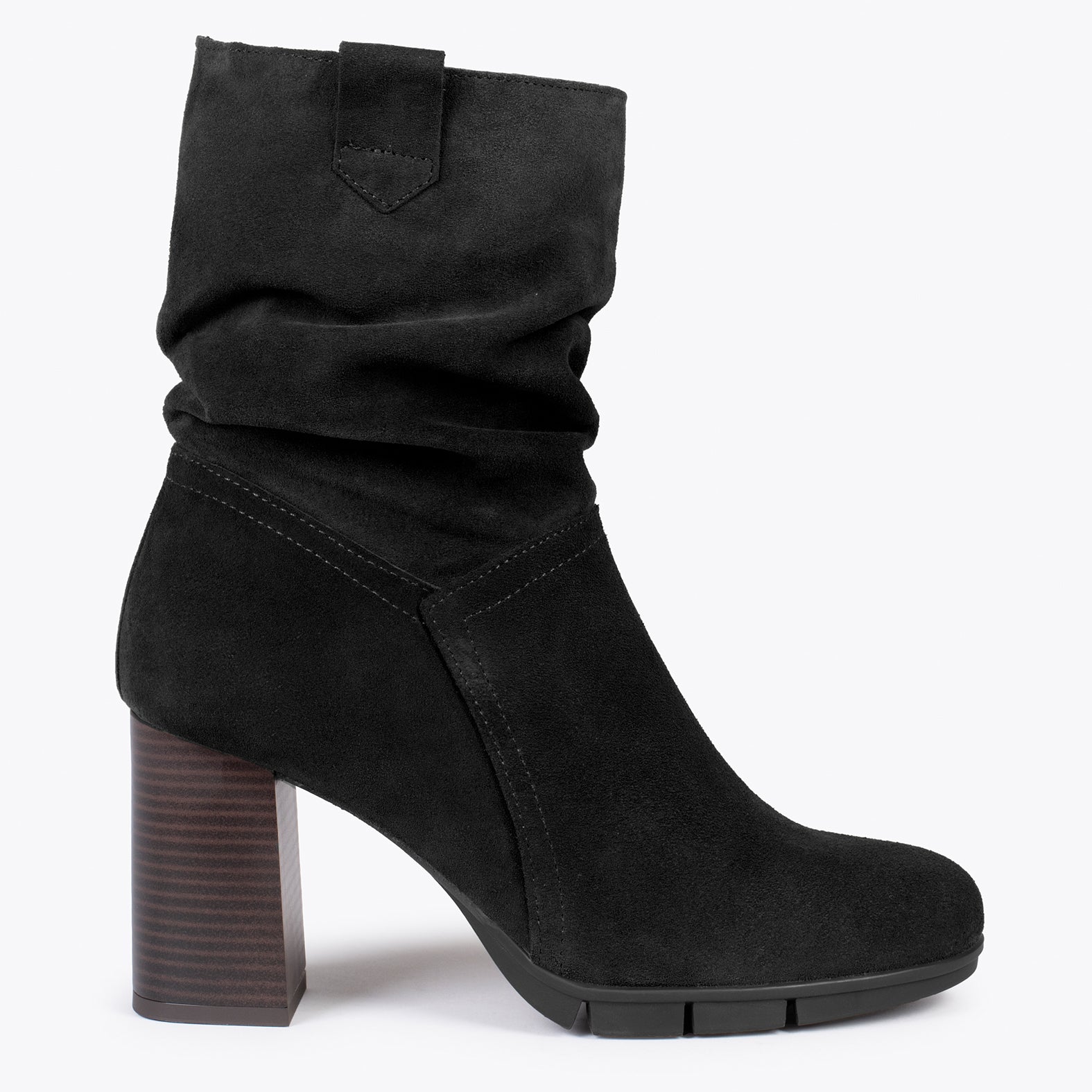 WAVE – BLACK high heel booties with zipper