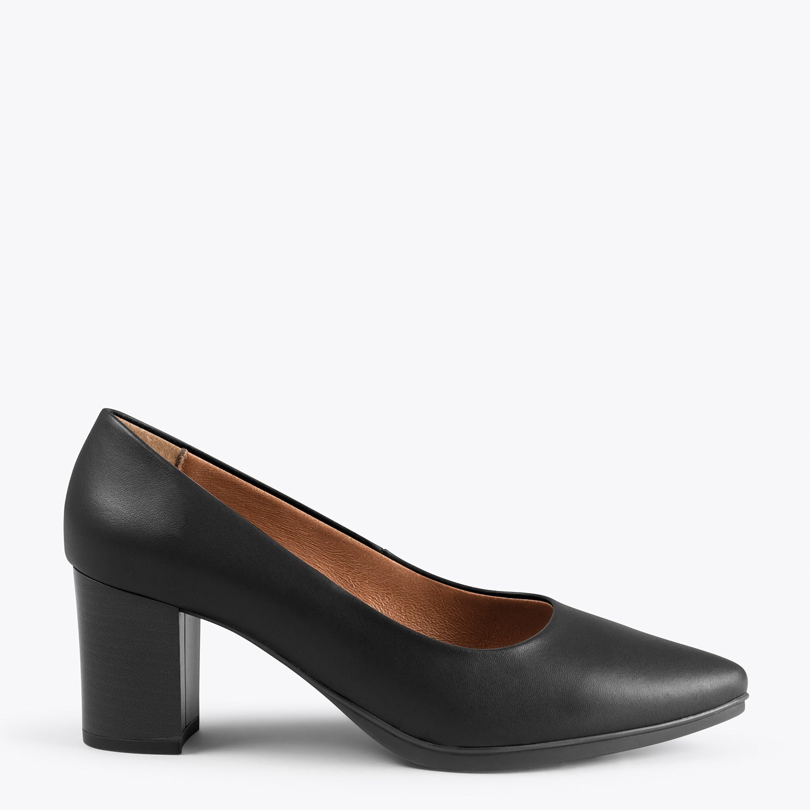 URBAN S SALON – BLACK nappa leather mid heels