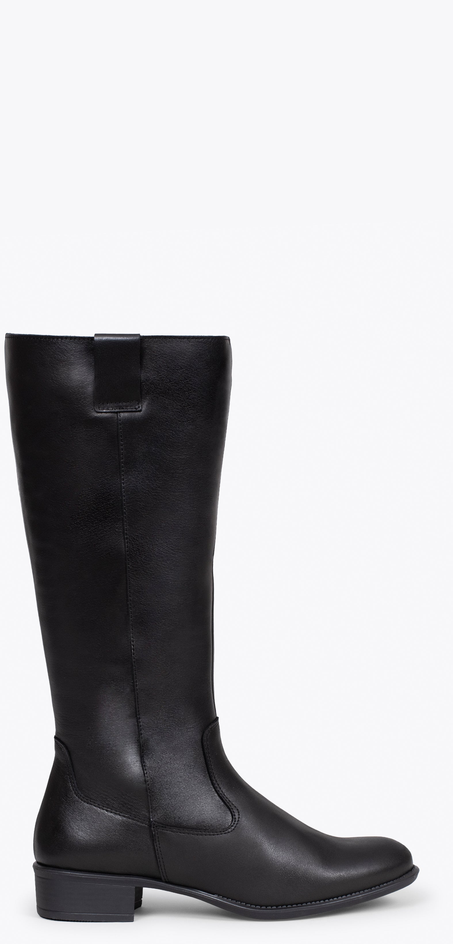 TEXAS – BLACK nappa leather low heel boot