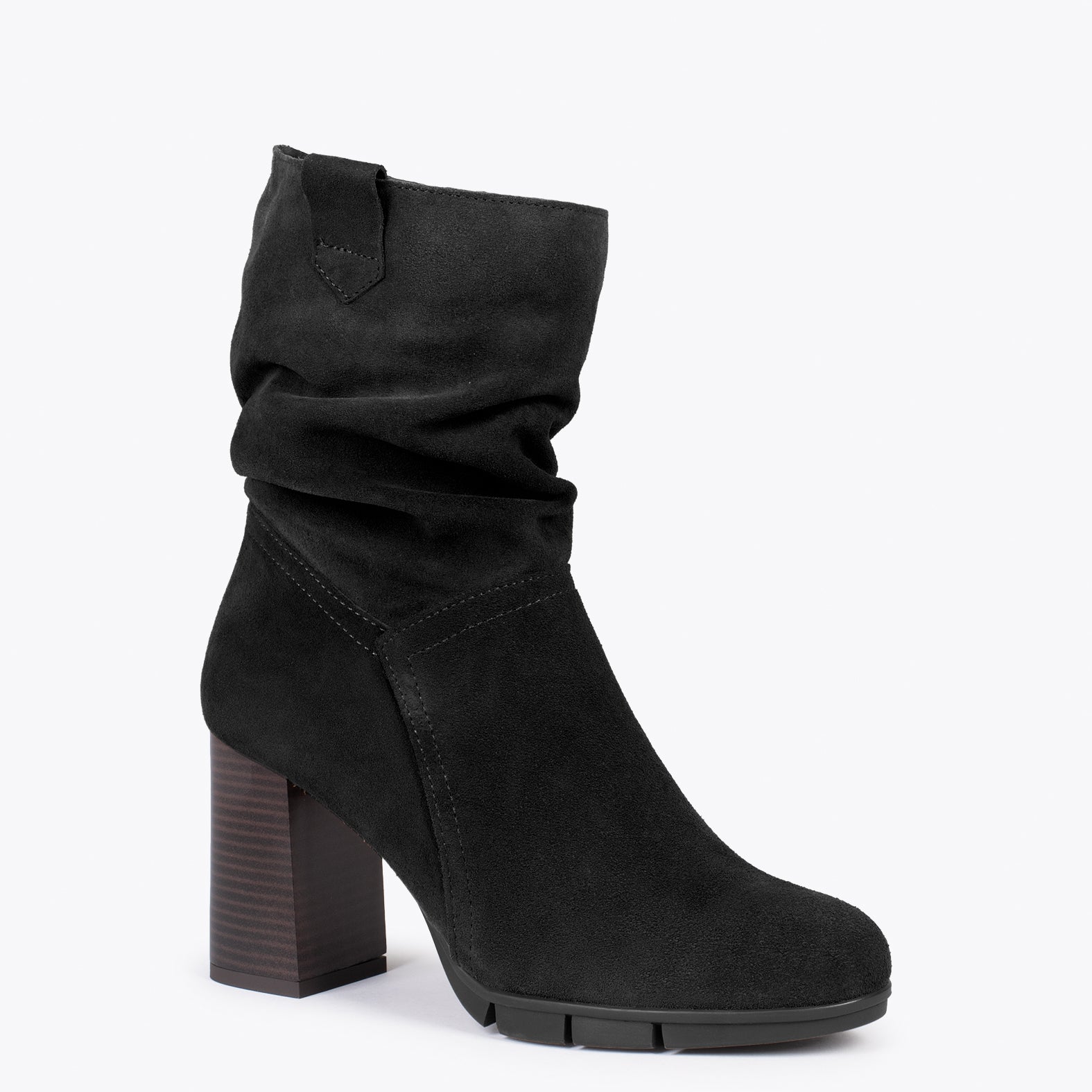 WAVE – BLACK high heel booties with zipper