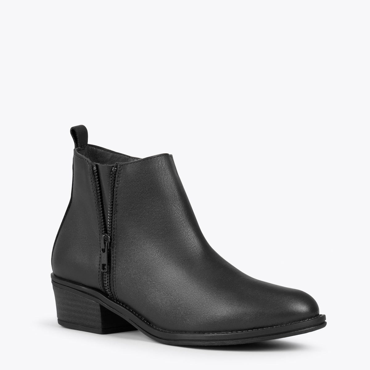 BASIC – BLACK low heel booties