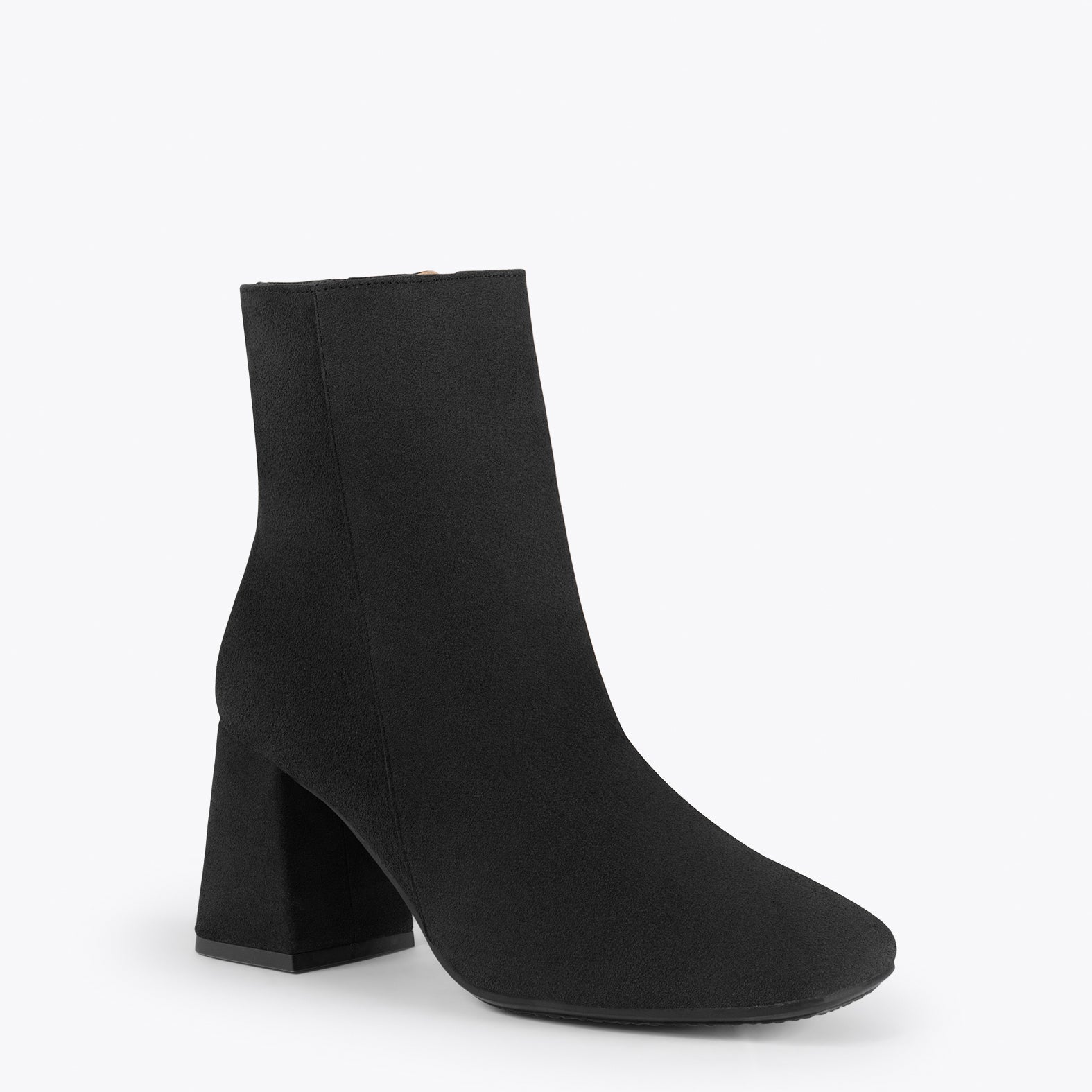PARIS – BLACK square toe bootie with block heel