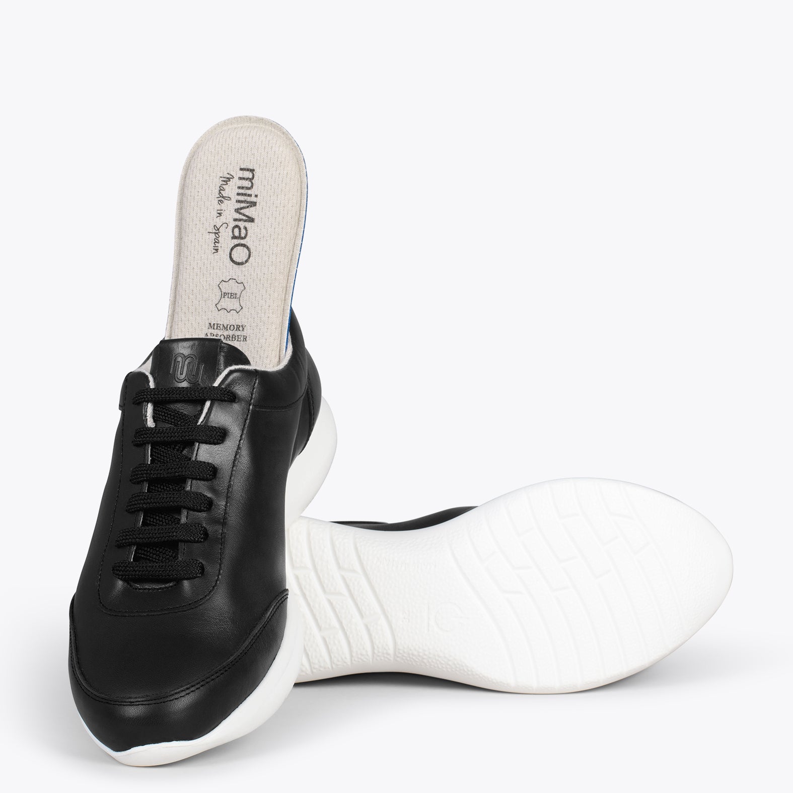 MIAMI – BLACK nappa leather sneakers with laces