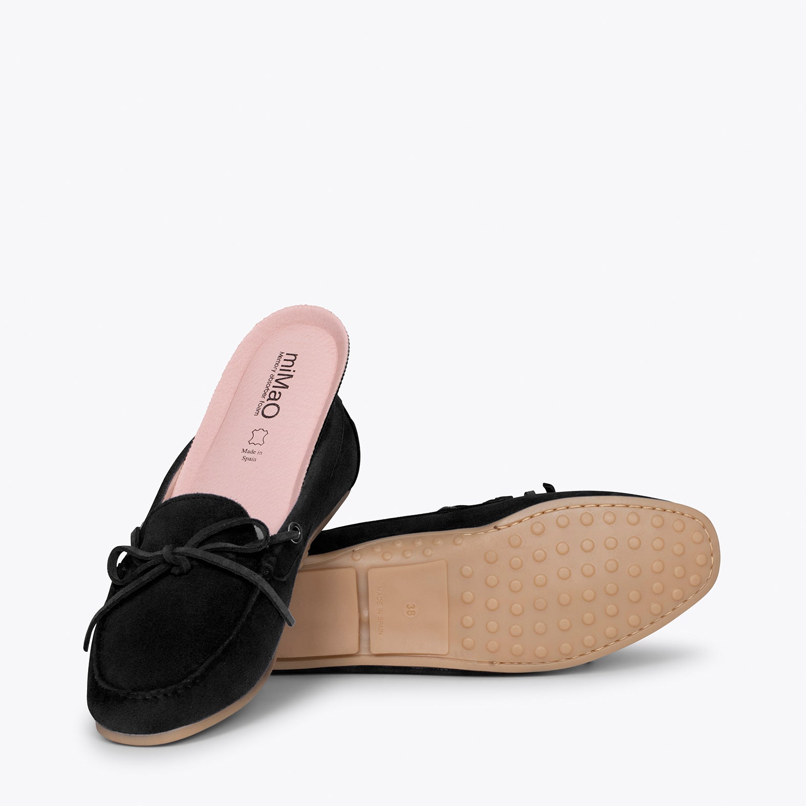 LACE – BLACK moccasins with removable insole