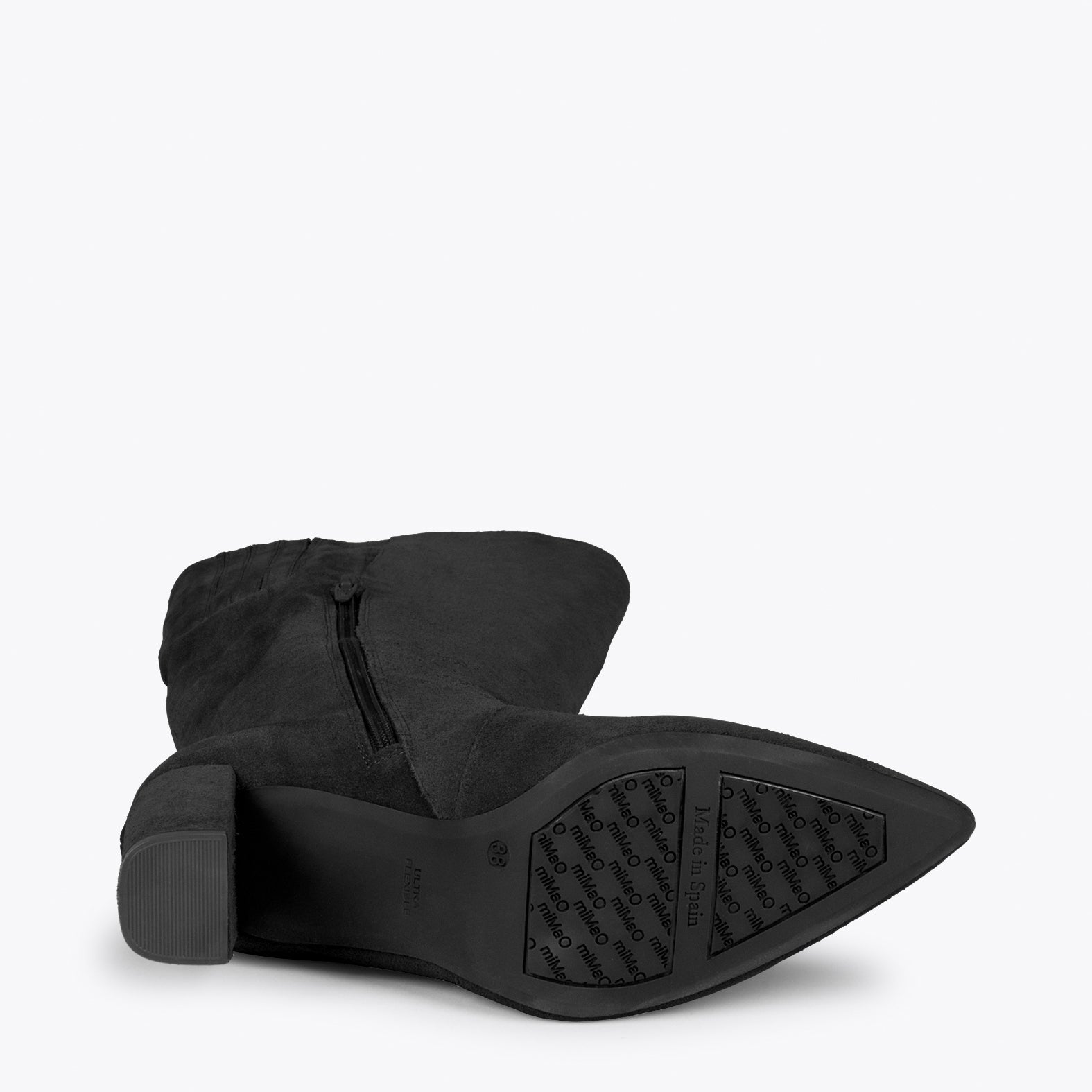 URBAN - Botas Altas de serraje con cremallera NEGRO