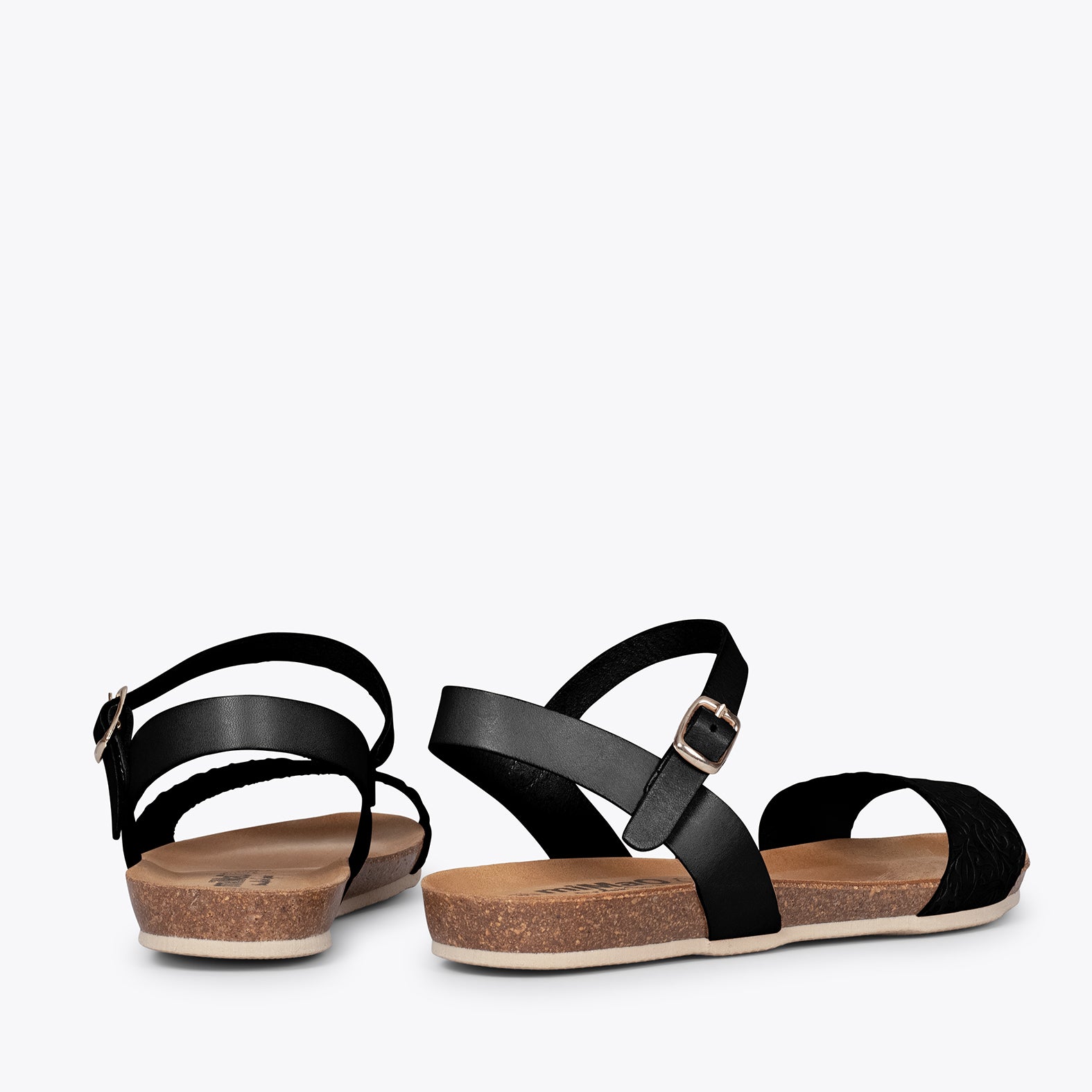 MIMOSA – BLACK BIO flat sandals