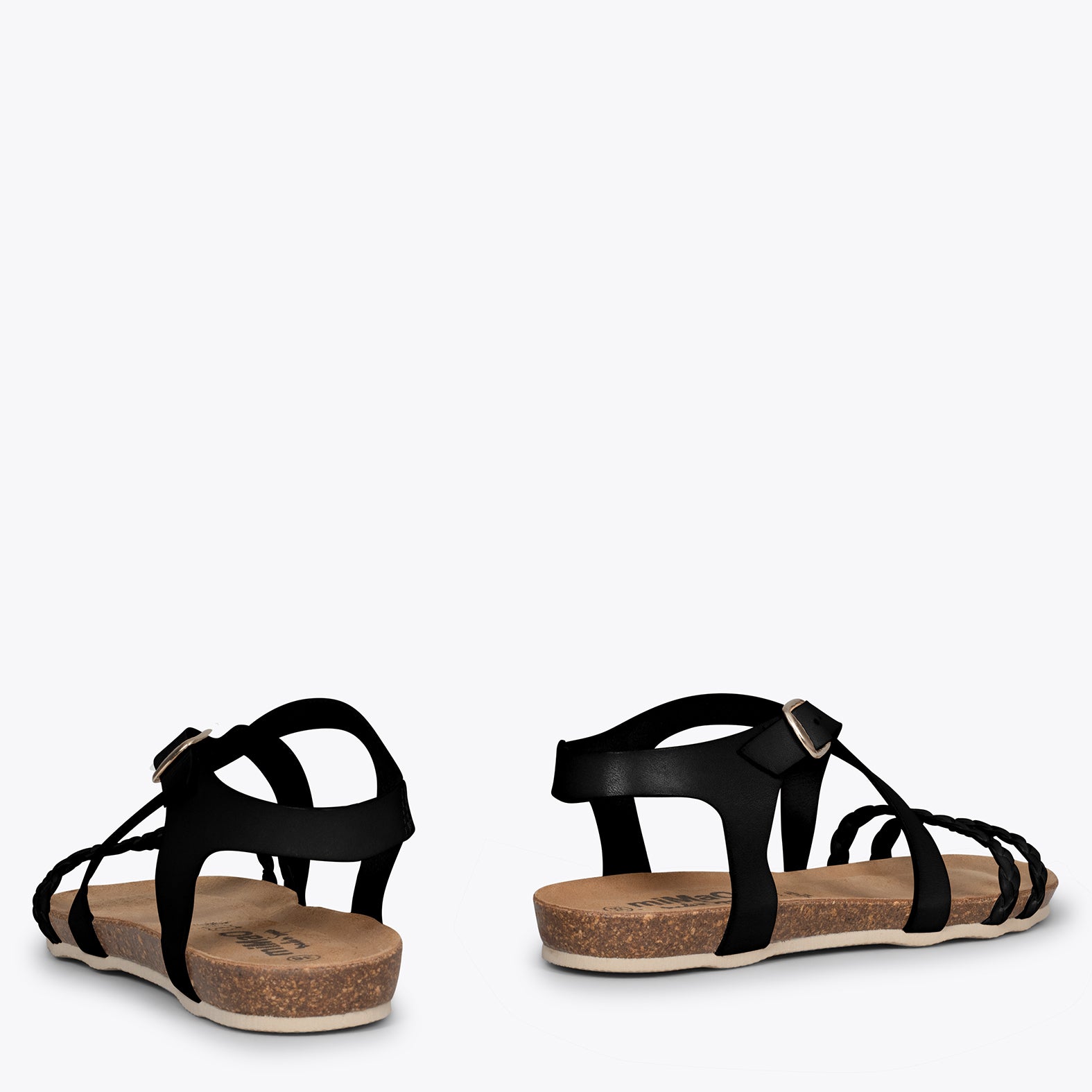 INDIE BLACK BIO sandals with straps miMaO